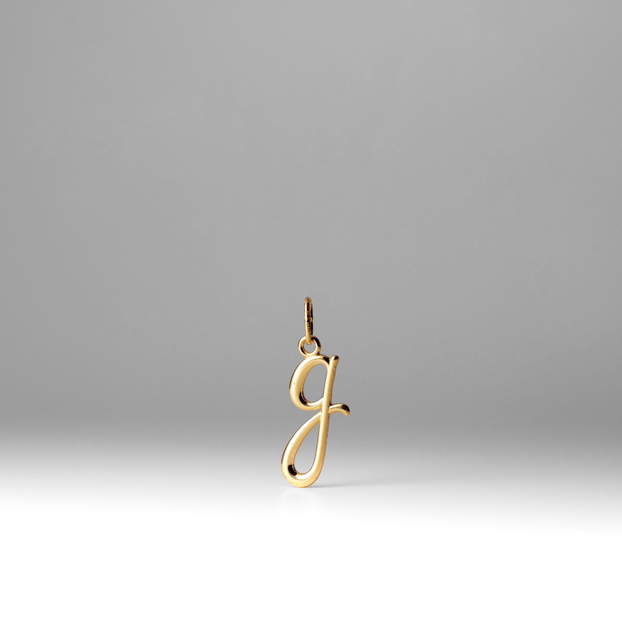 Gold Lowercase Initial "g" Pendant Model-YC1060 - Charlie & Co. Jewelry