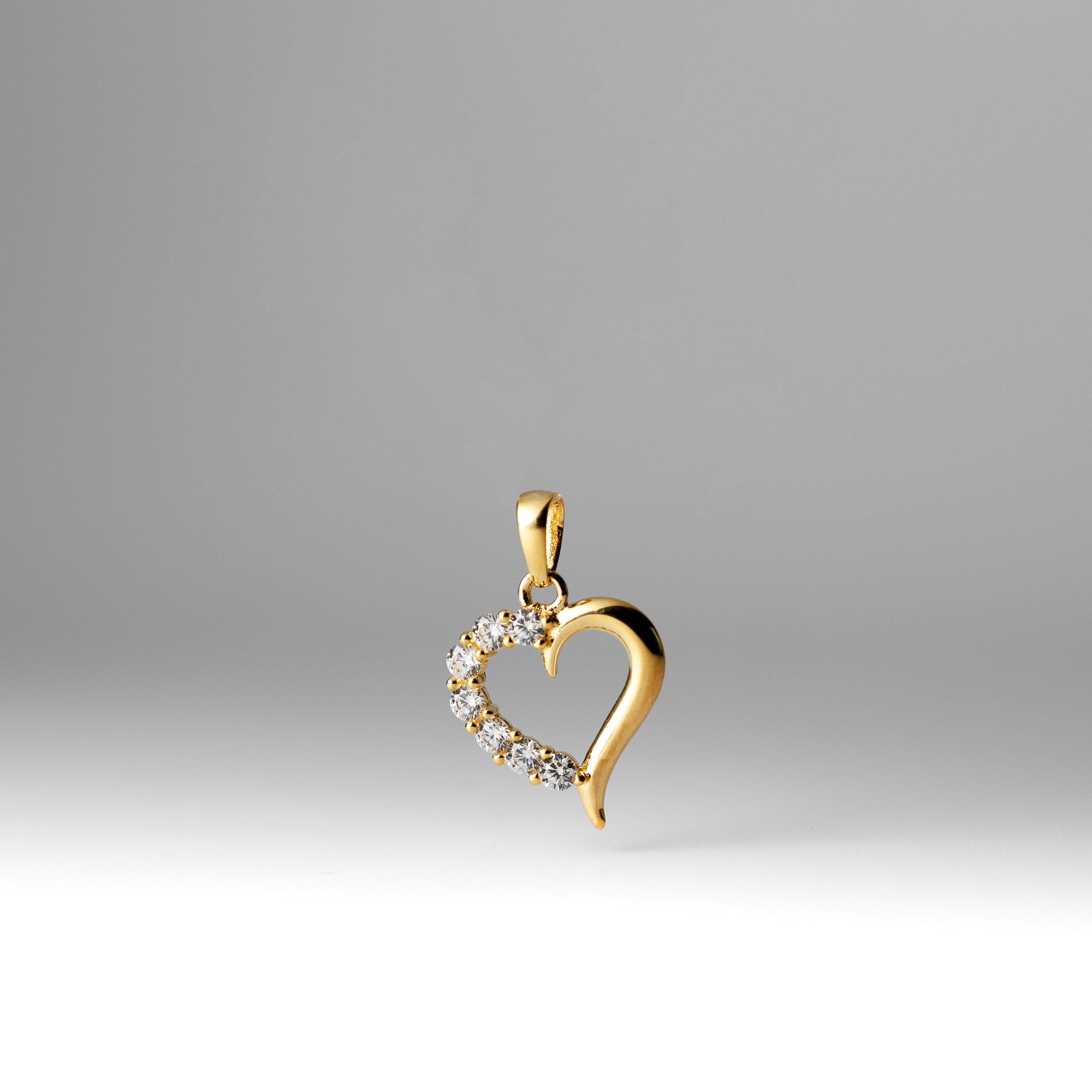 Gold Heart Of An Angel Pendant With Cubic Zirconia - Model 689 - Charlie & Co. Jewelry