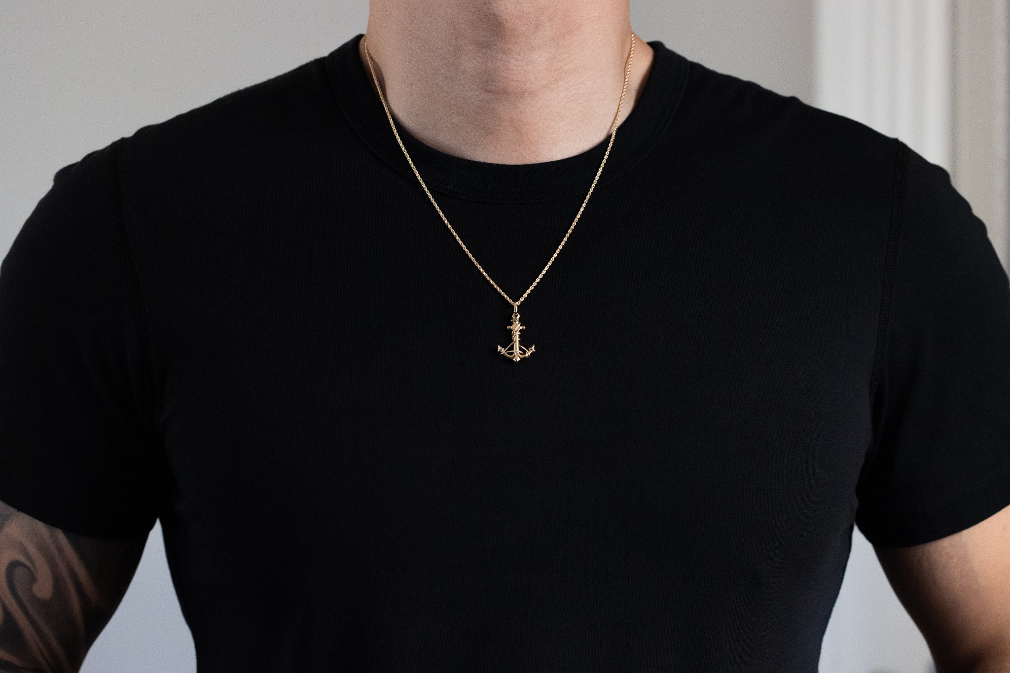Gold Anchor Pendant - Model PT1705 - Charlie & Co. Jewelry