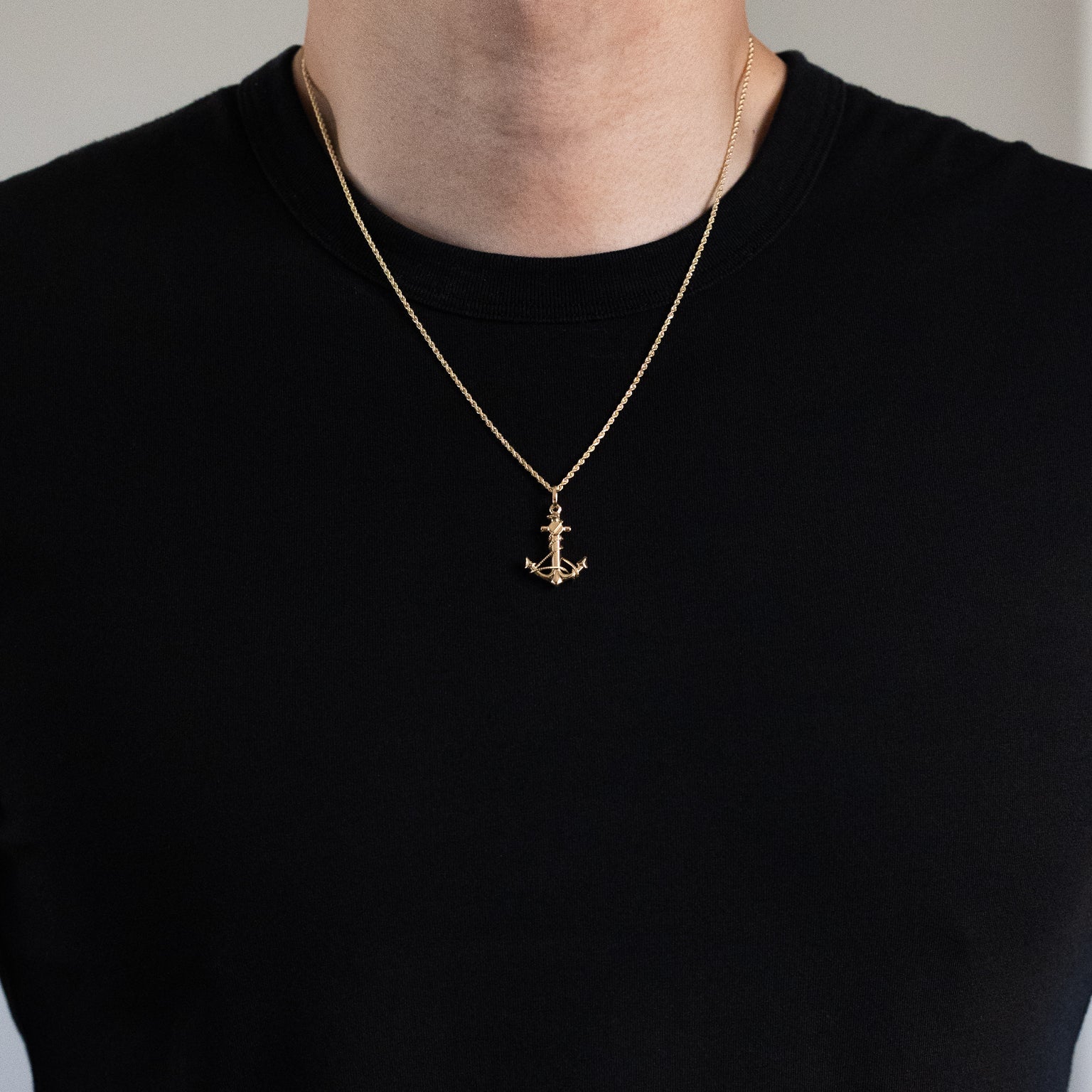 Gold Anchor Pendant - Model PT1705 - Charlie & Co. Jewelry