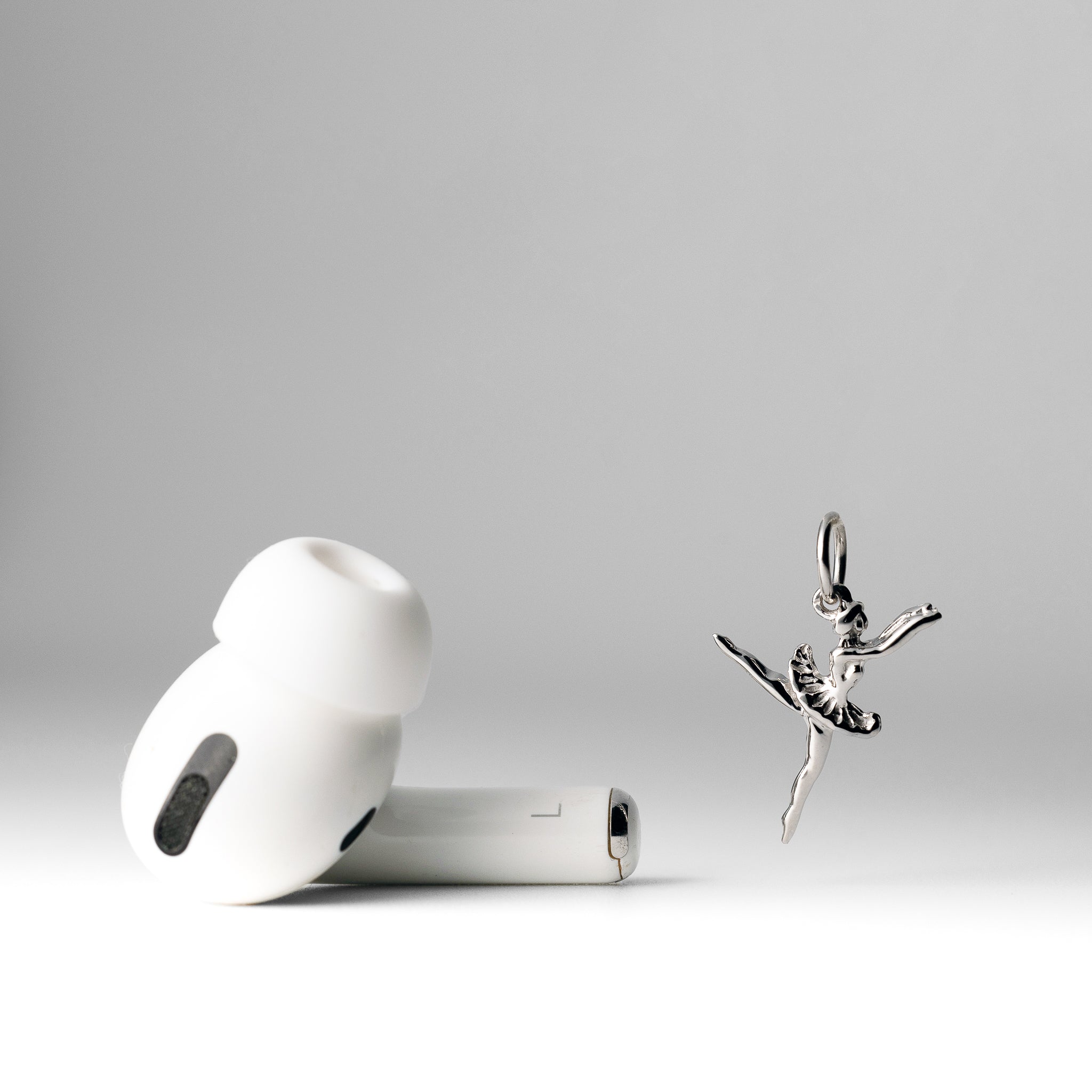 White Gold Polished 3-D Ballerina Pendant - Charlie & Co. Jewelry