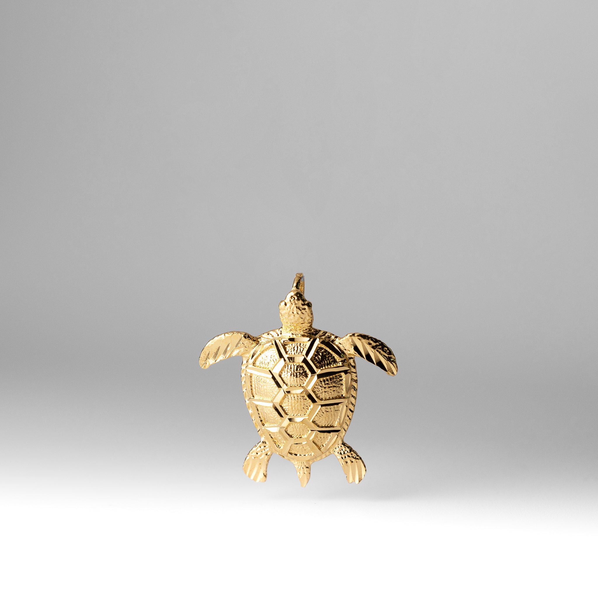 Gold Large Sea Turtle Pendant - Model 1683 - Charlie & Co. Jewelry