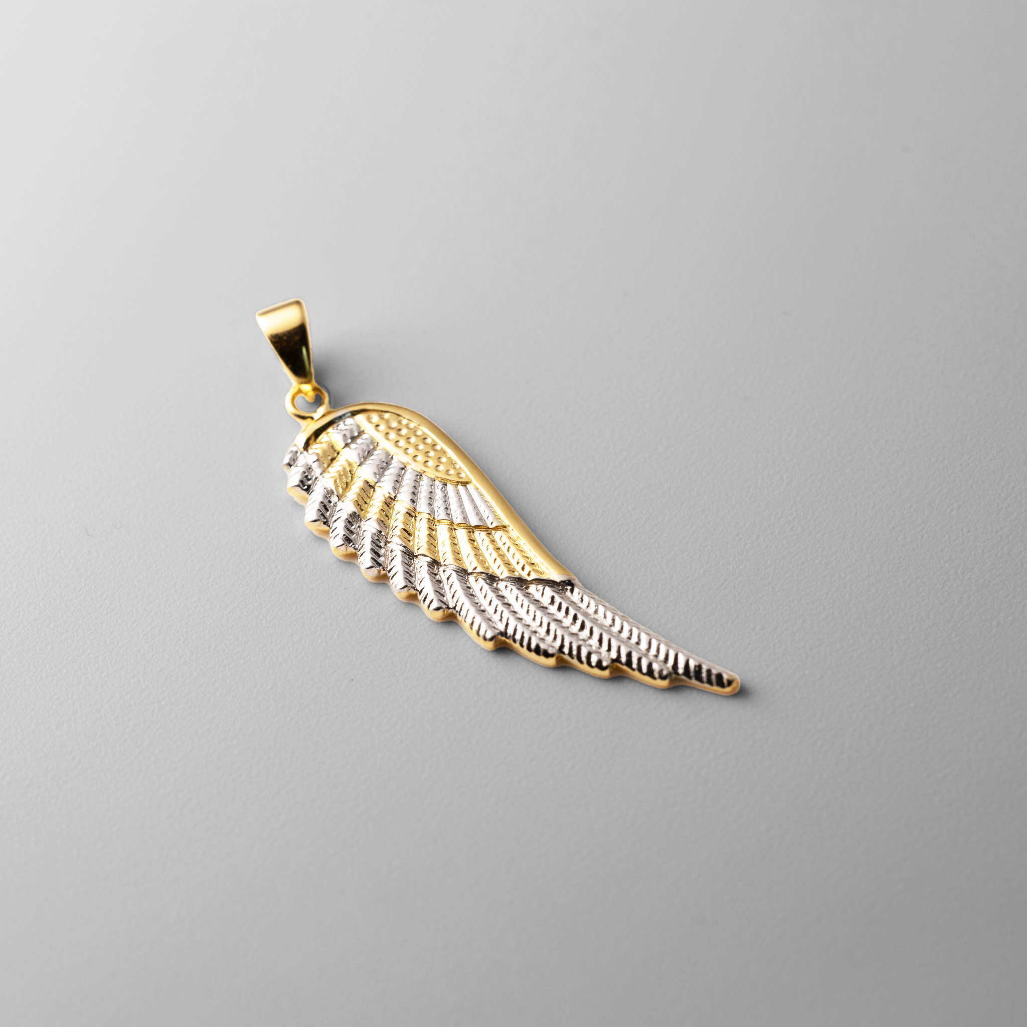 Gold Medium Angel Wing Pendant - Model 2330 - Charlie & Co. Jewelry