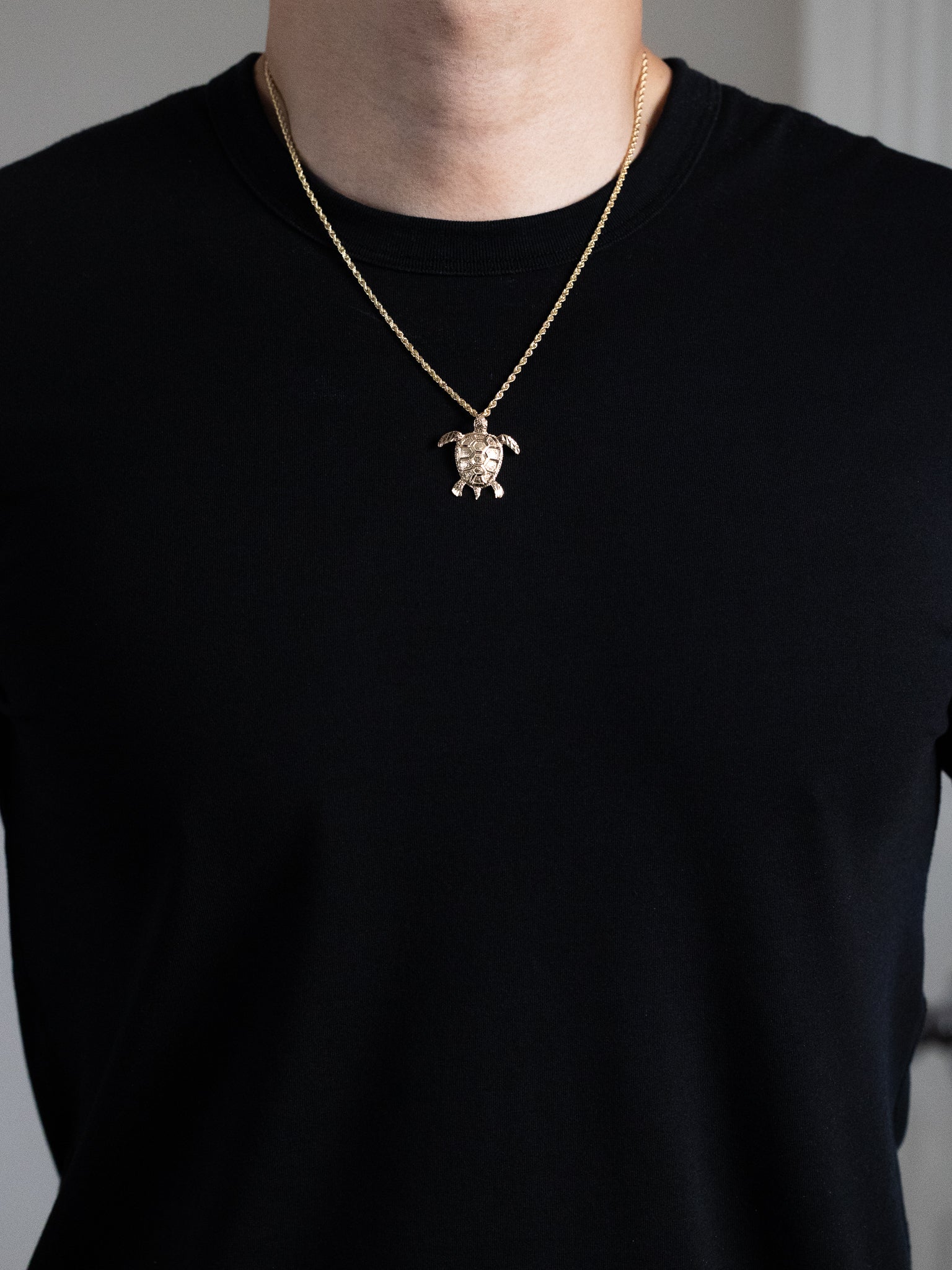 Gold Large Sea Turtle Pendant - Model 1683 - Charlie & Co. Jewelry
