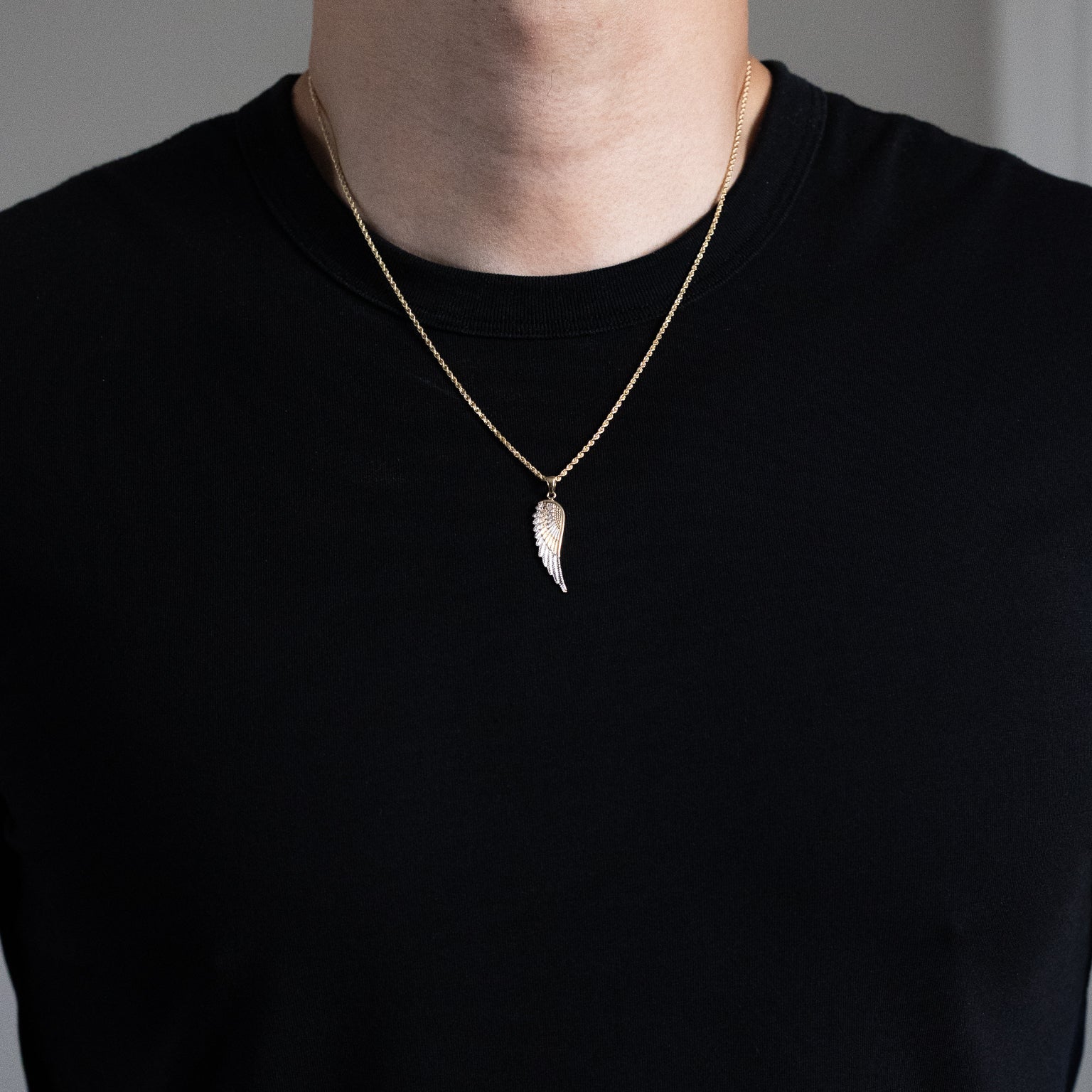 Gold Medium Angel Wing Pendant - Model 2330 - Charlie & Co. Jewelry