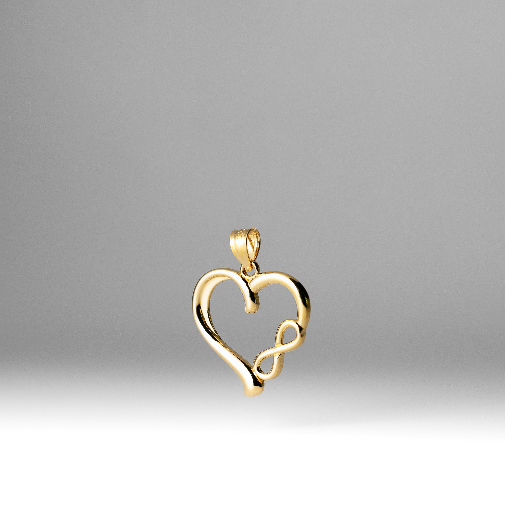 Gold Infinity Symbol Heart Pendant - Model K5169 - Charlie & Co. Jewelry