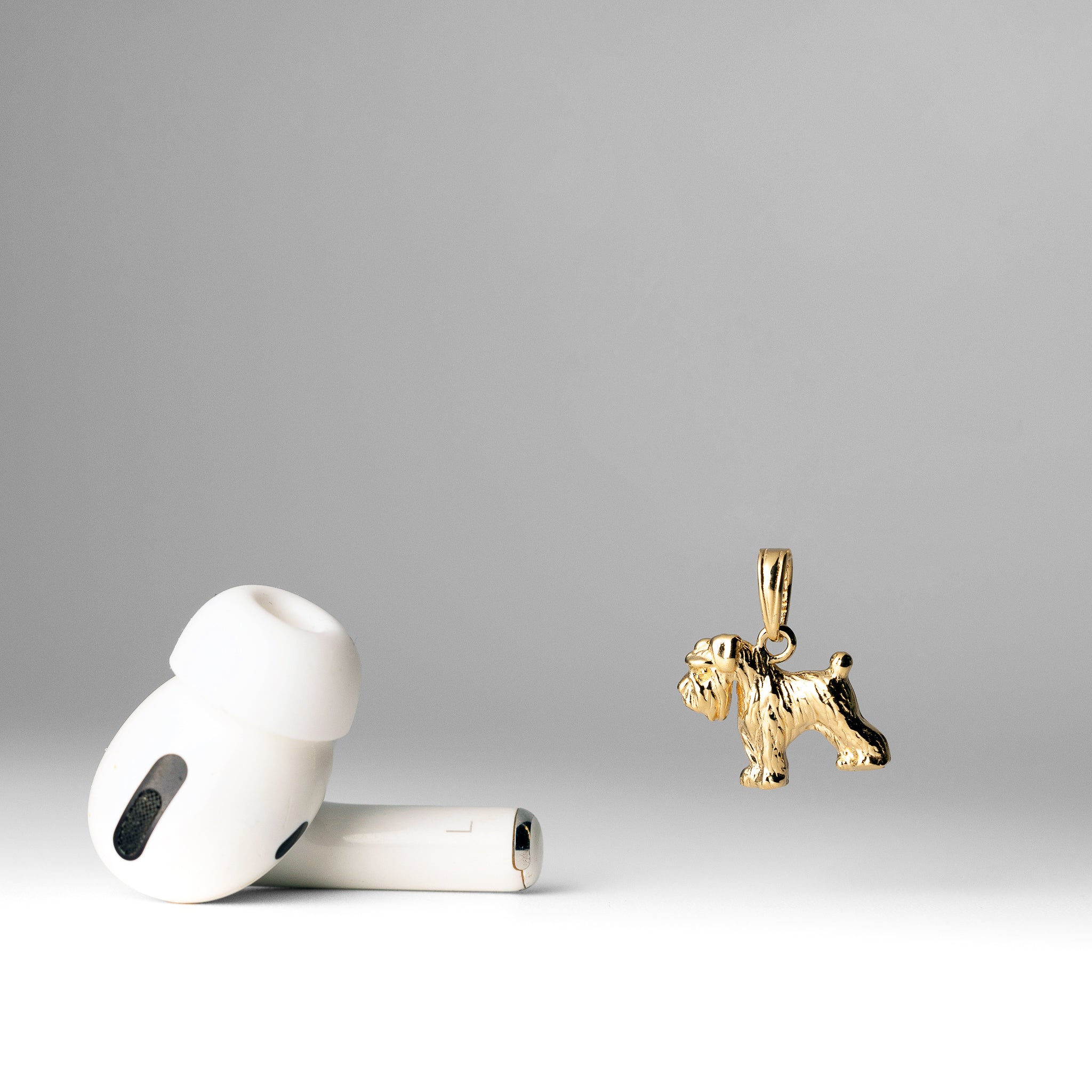 Gold Schnauzer Dog Pendant - Charlie & Co. Jewelry