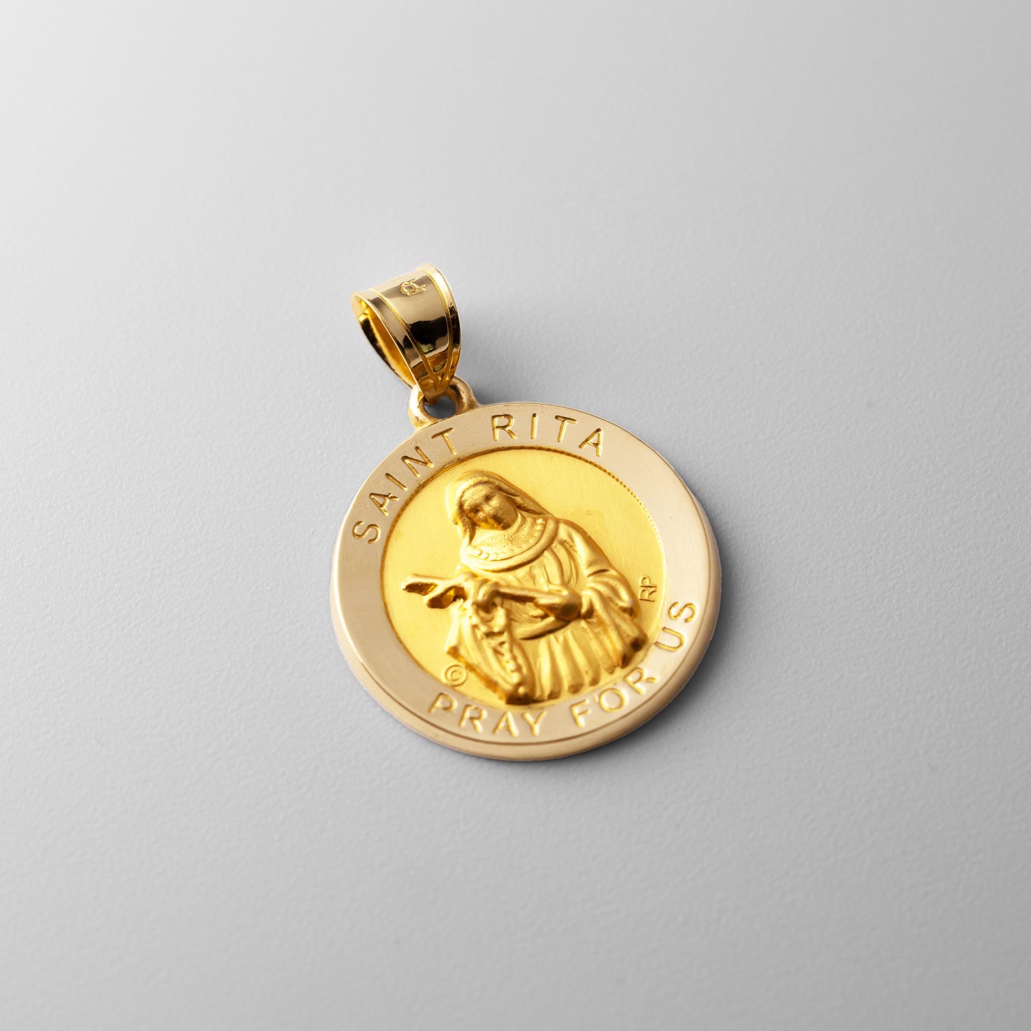 Gold St. Rita of Cascia Pendant - Model XR1694 - Charlie & Co. Jewelry