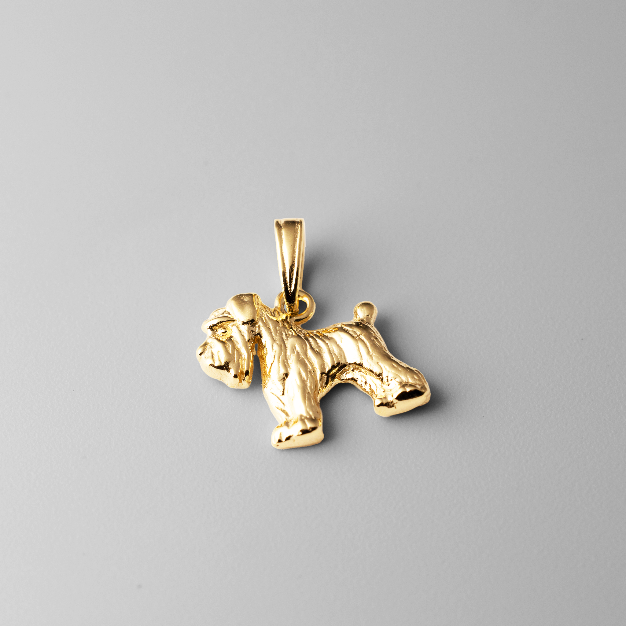 Gold Schnauzer Dog Pendant - Charlie & Co. Jewelry