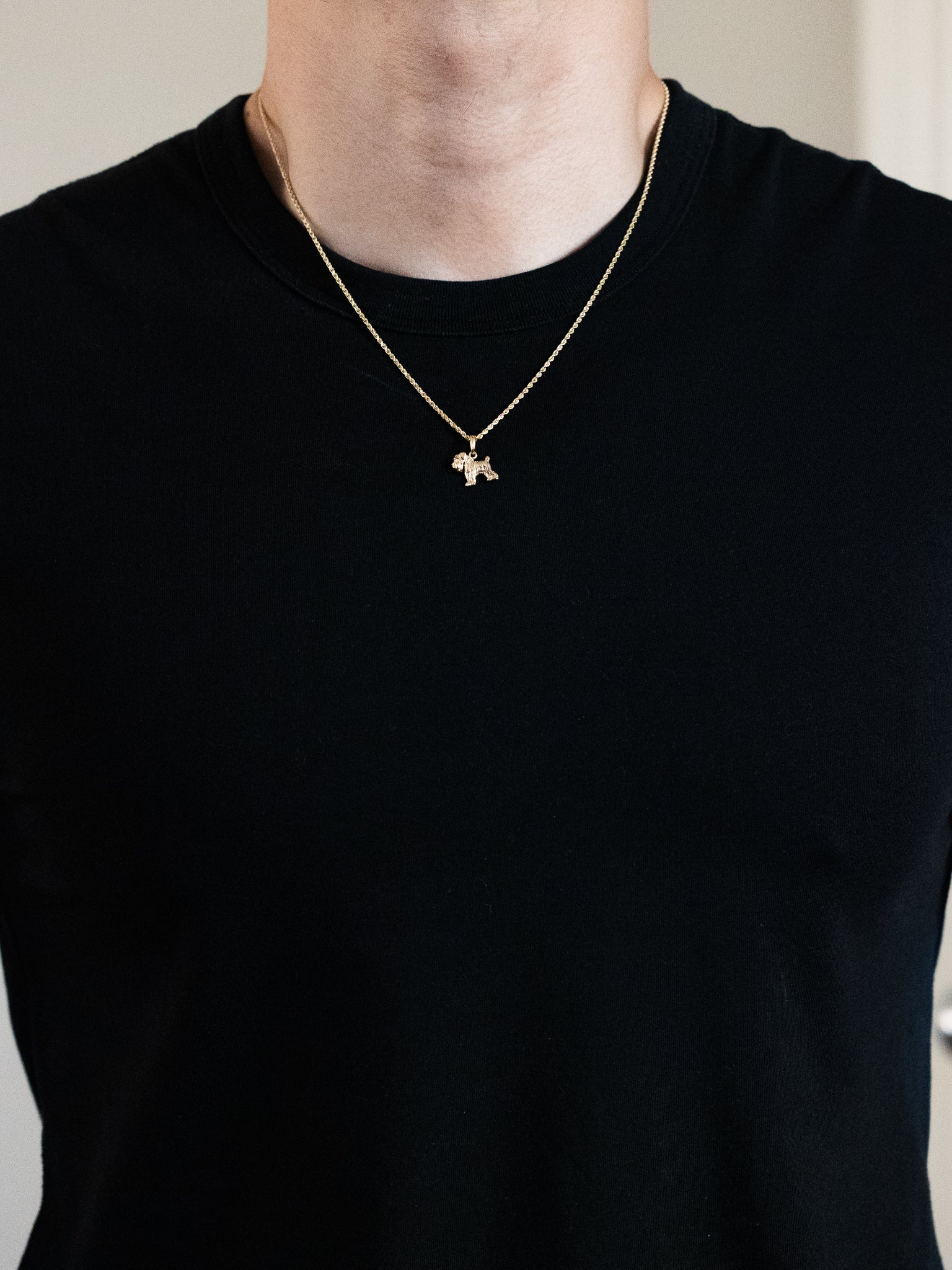 Gold Schnauzer Dog Pendant - Charlie & Co. Jewelry