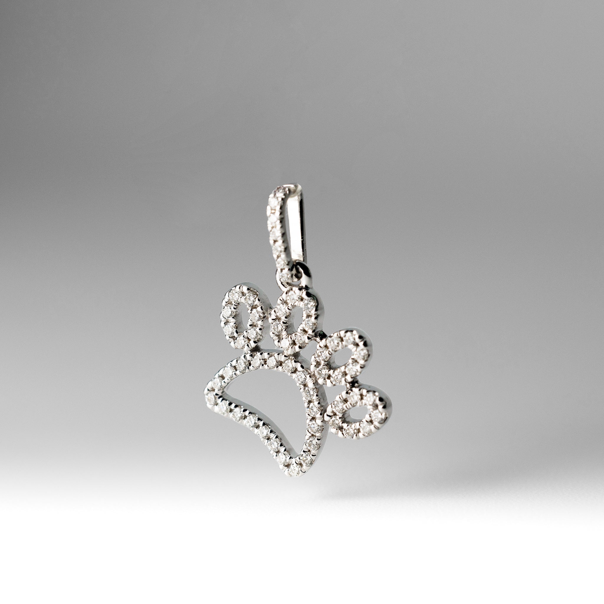 White Gold 1/4ct. Diamond Paw Print Pendant - Charlie & Co. Jewelry