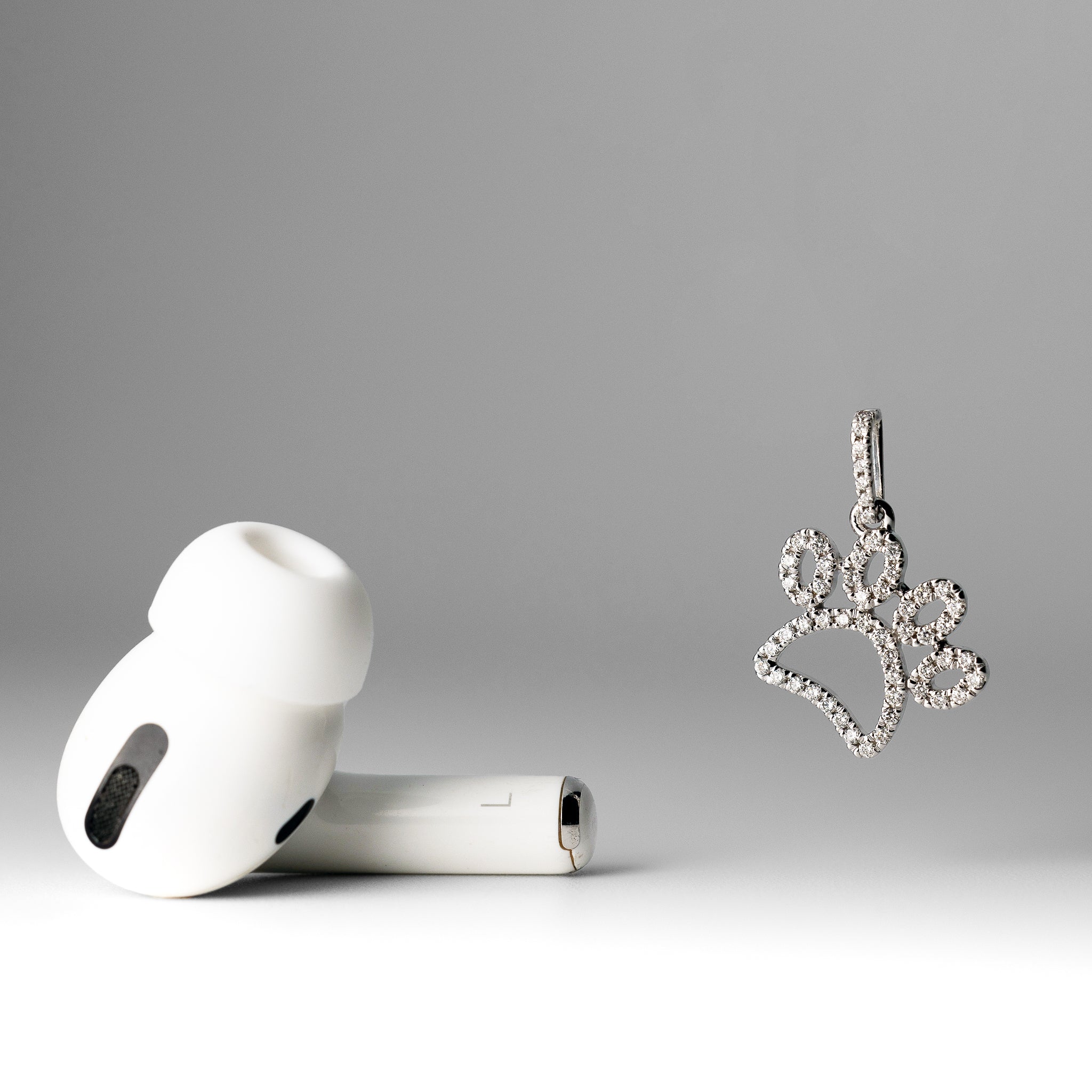 White Gold 1/4ct. Diamond Paw Print Pendant - Charlie & Co. Jewelry