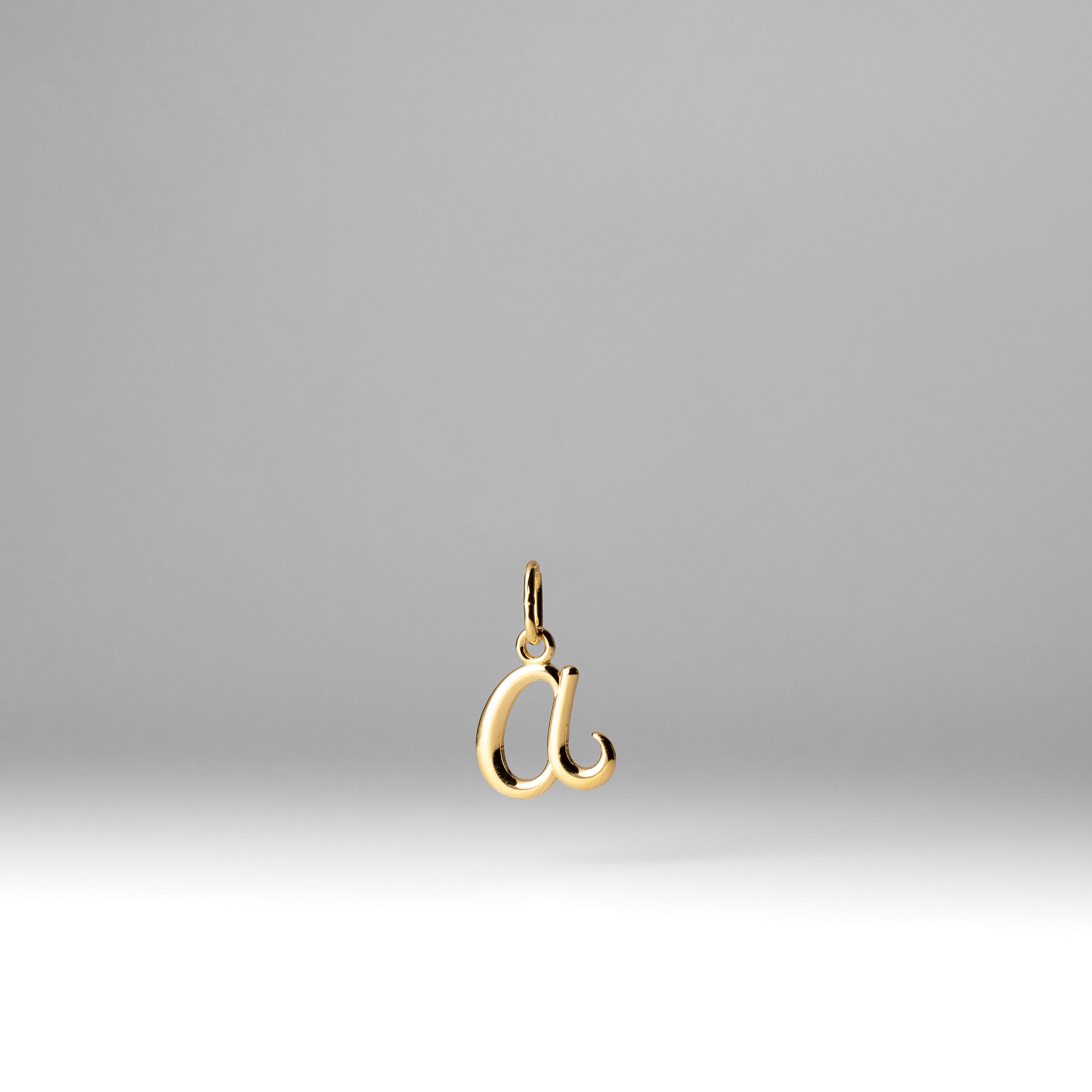 Gold Lowercase Initial "a" Pendant - Model YC1060 - Charlie & Co. Jewelry
