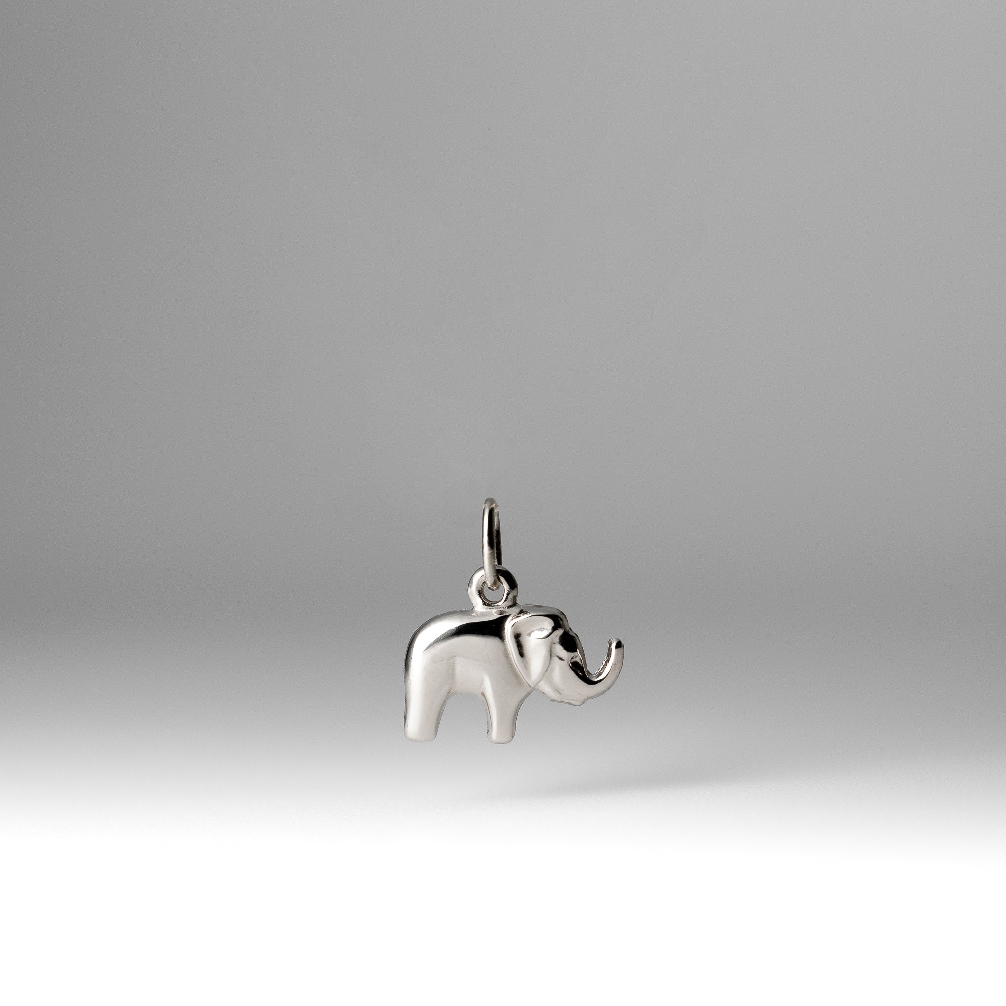 White Gold Elephant Pendant - Charlie & Co. Jewelry