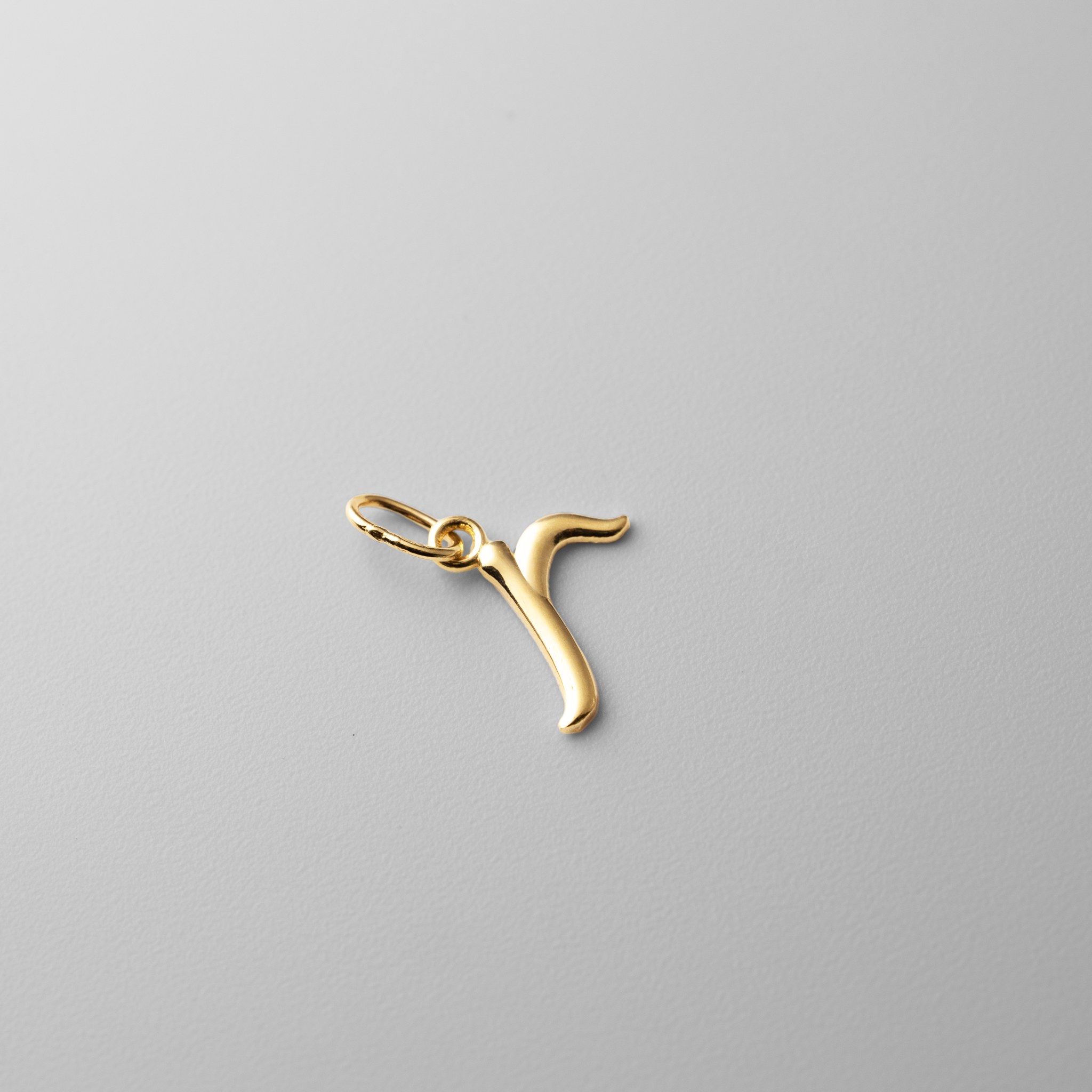 Gold Lowercase Initial "r" Pendant - Model YC1060 - Charlie & Co. Jewelry