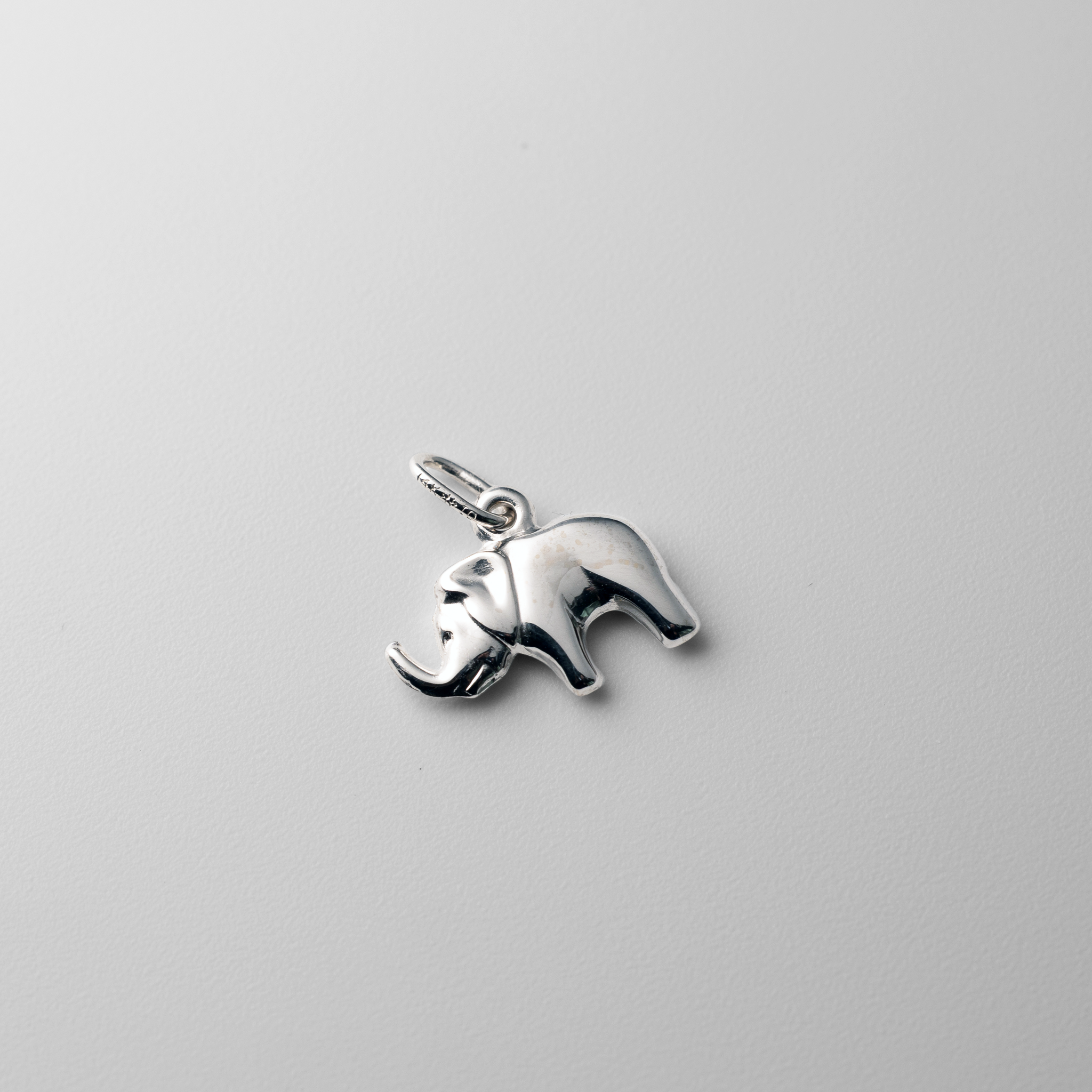White Gold Elephant Pendant - Charlie & Co. Jewelry