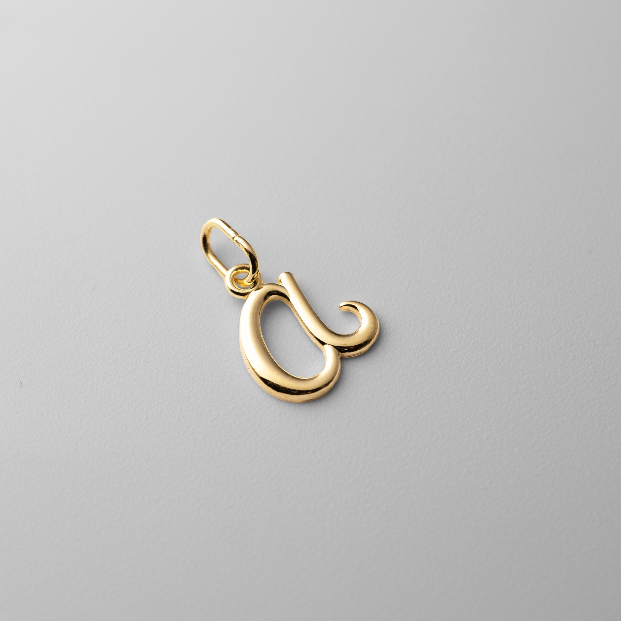 Gold Lowercase Initial "a" Pendant - Model YC1060 - Charlie & Co. Jewelry