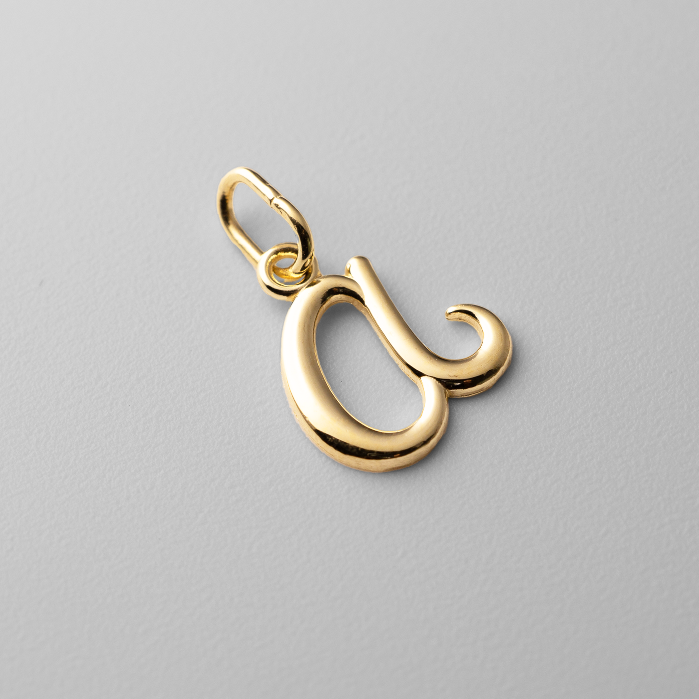 Gold Lowercase Initial "a" Pendant - Model YC1060 - Charlie & Co. Jewelry