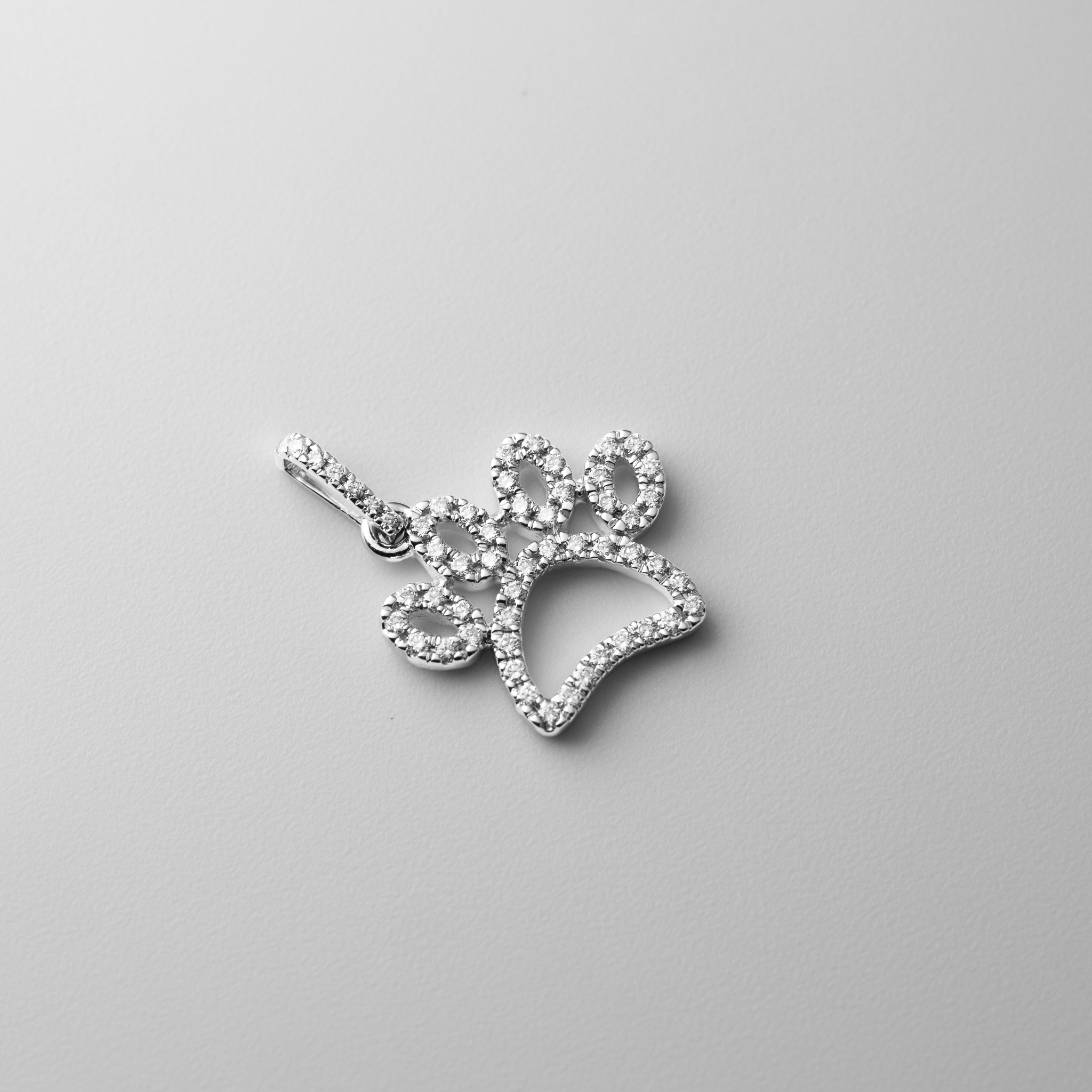 White Gold 1/4ct. Diamond Paw Print Pendant - Charlie & Co. Jewelry
