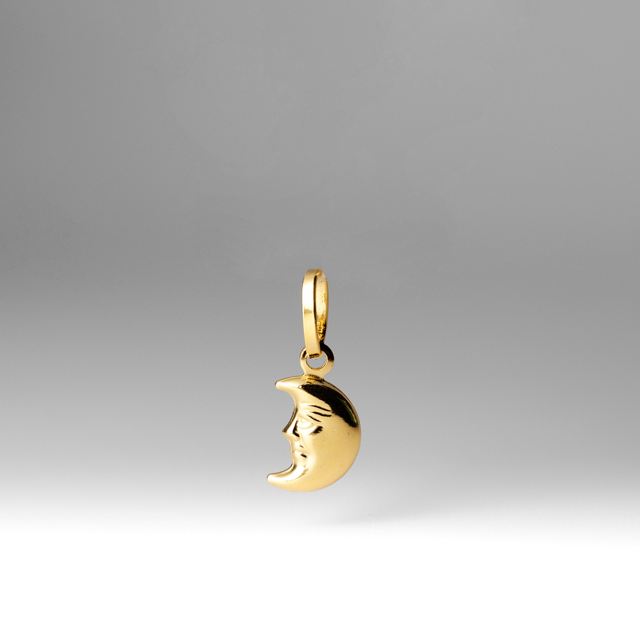 Gold Half Moon Face Pendant - Model 474 - Charlie & Co. Jewelry