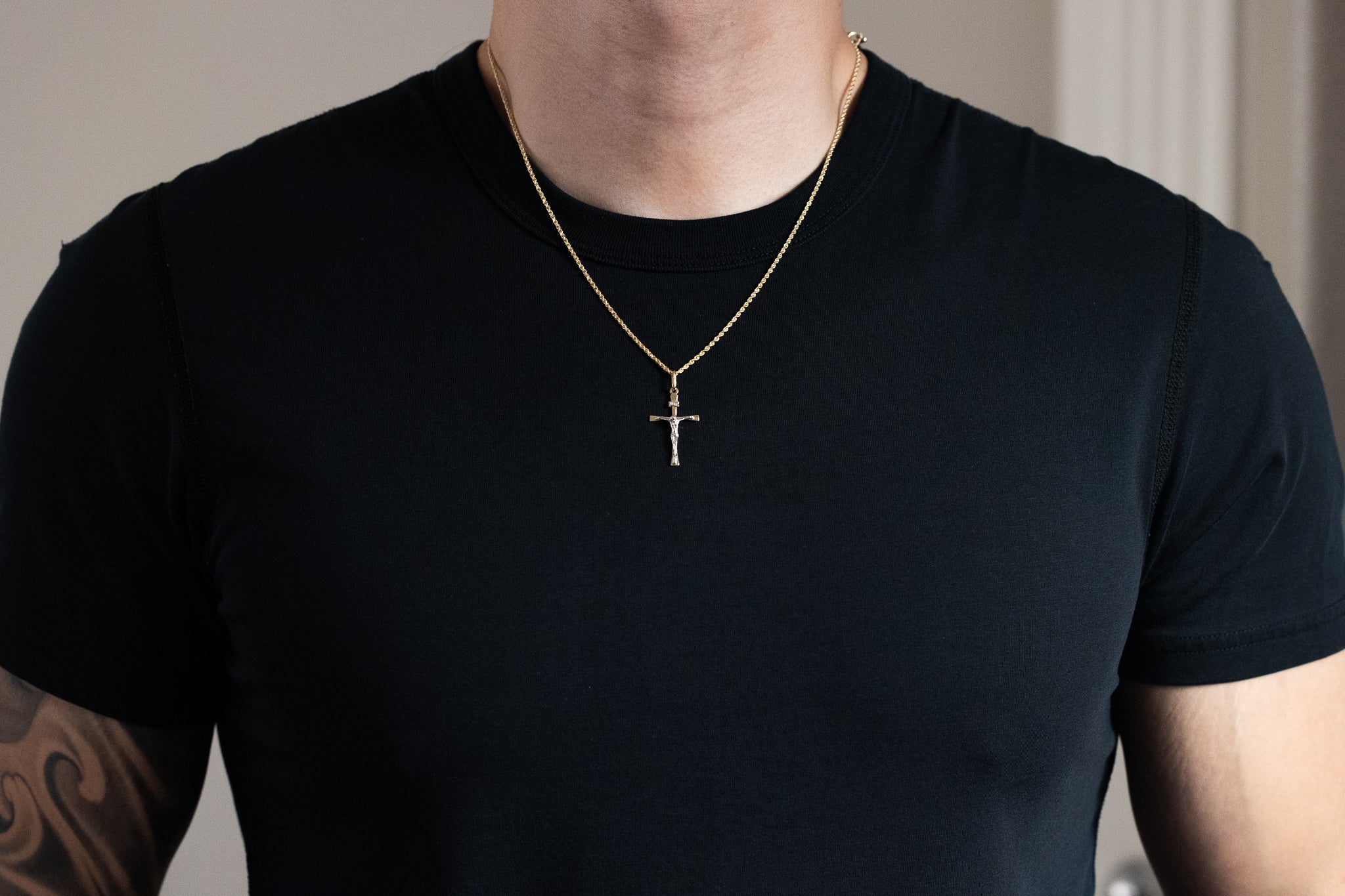 Gold Large Crucifix Cross Pendant - Model 2172 - Charlie & Co. Jewelry