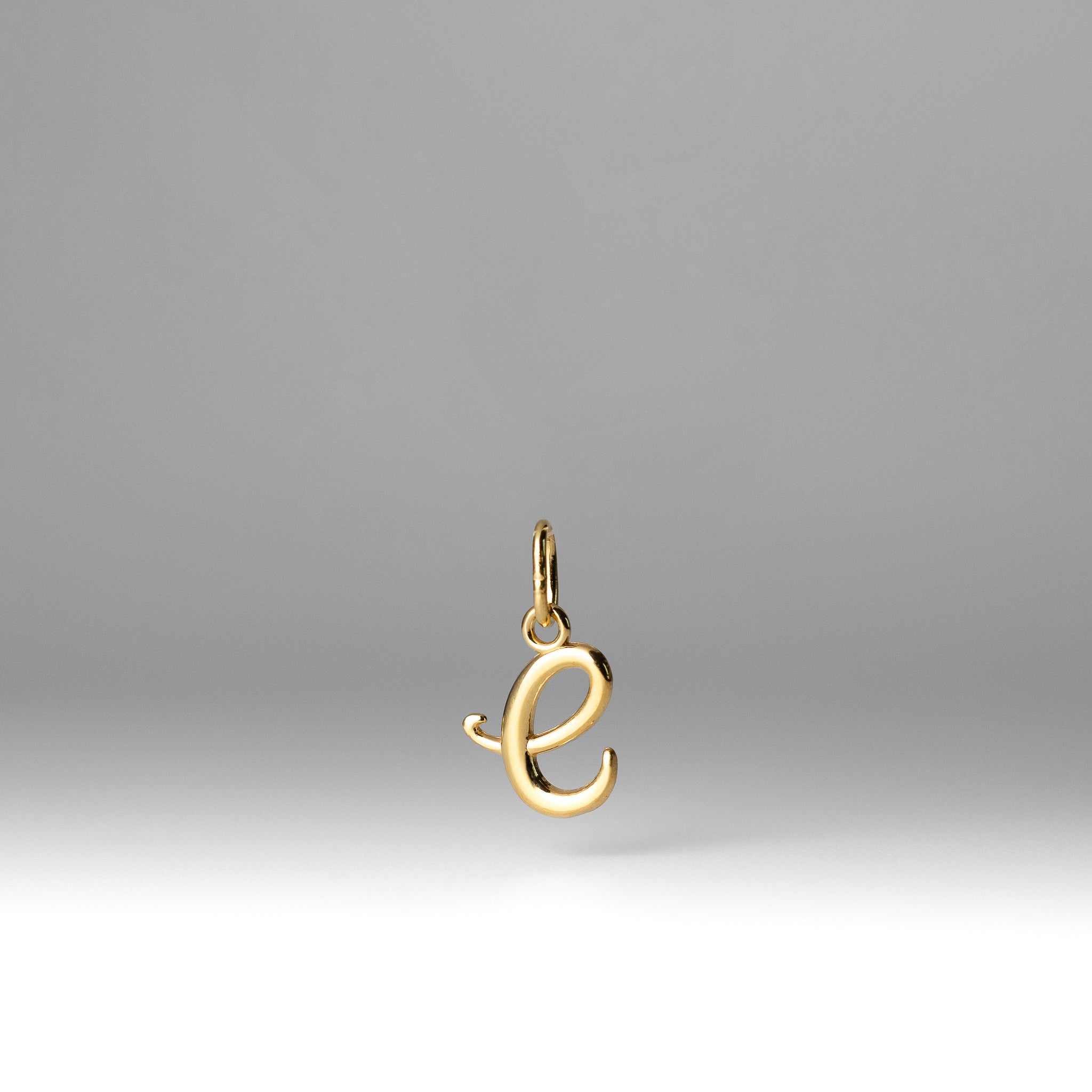 Gold Lowercase Initial "e" Pendant - Model YC1060 - Charlie & Co. Jewelry