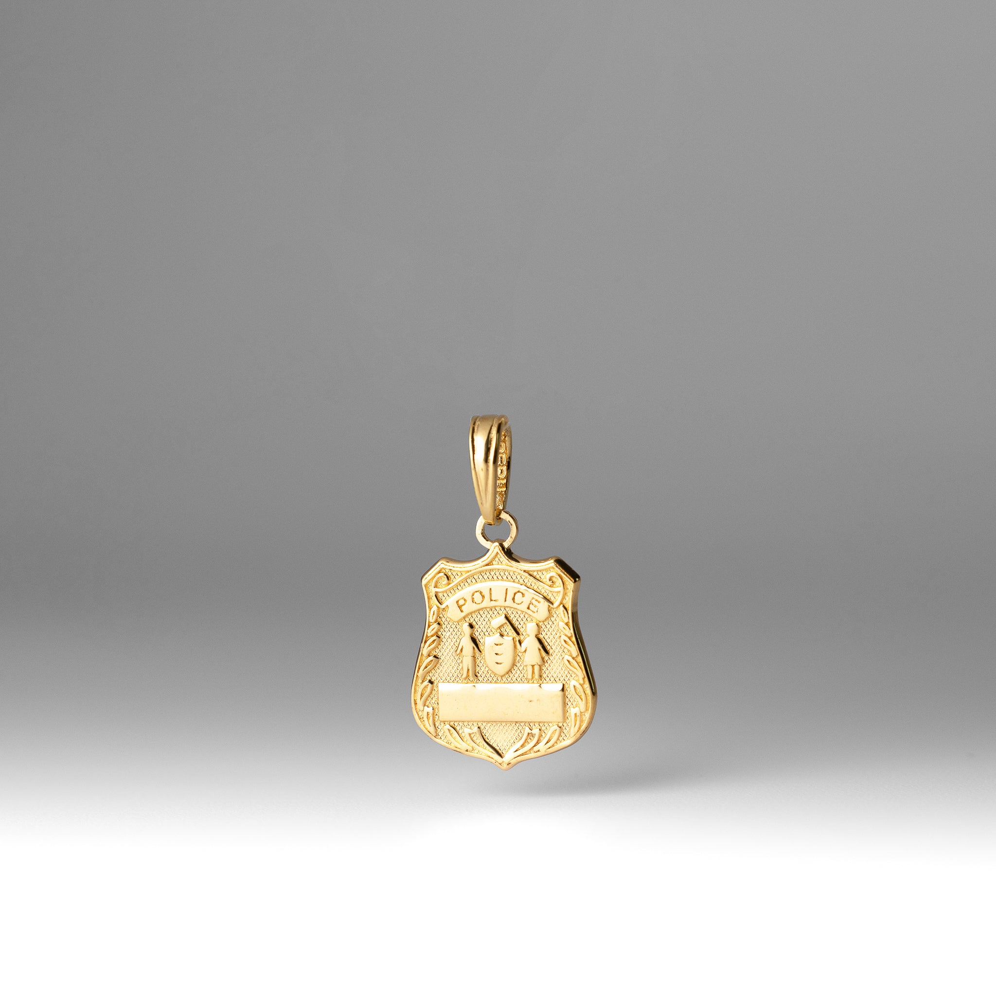 Gold POLICE Badge Pendant - Model C3099 - Charlie & Co. Jewelry