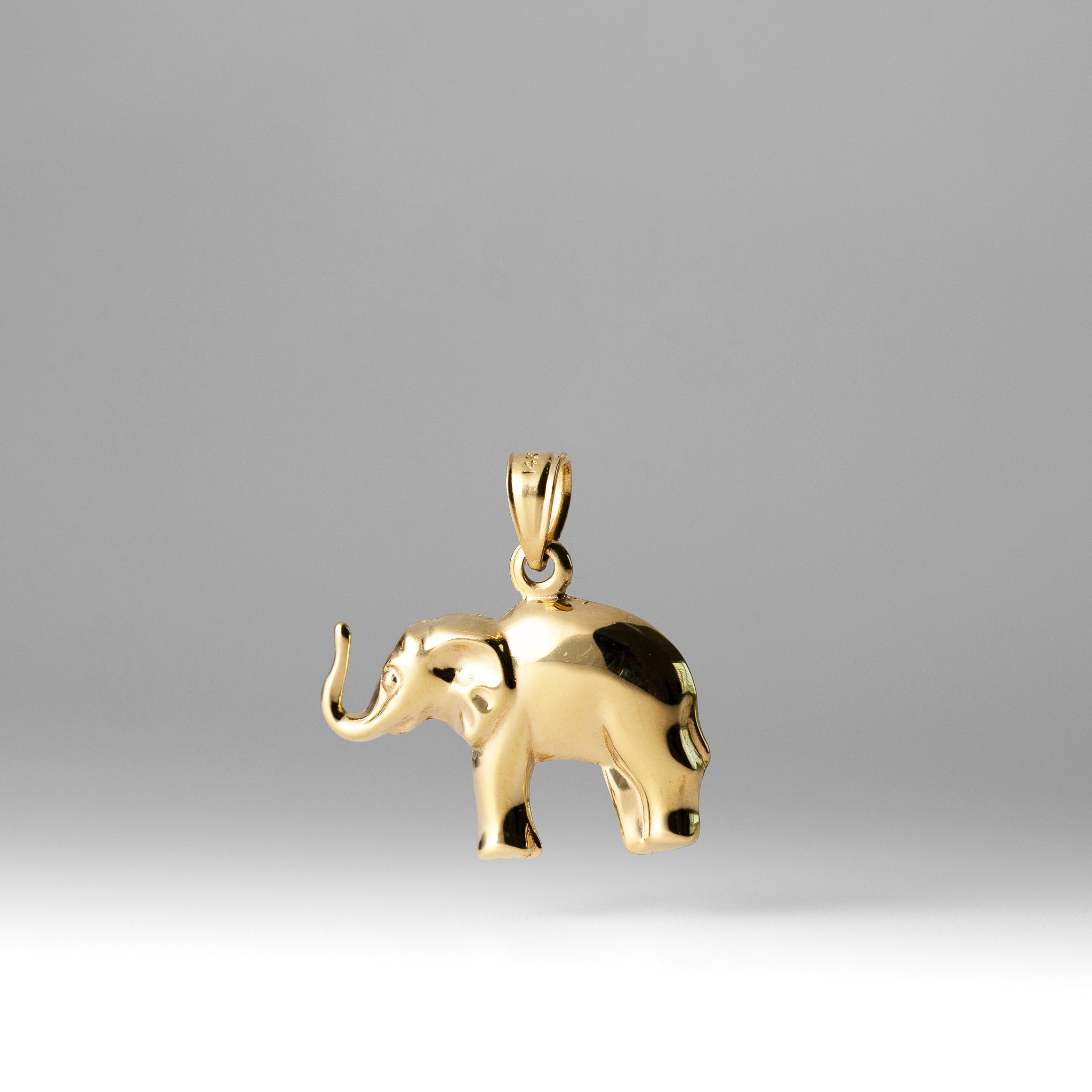Gold Large Elephant Pendant - Charlie & Co. Jewelry