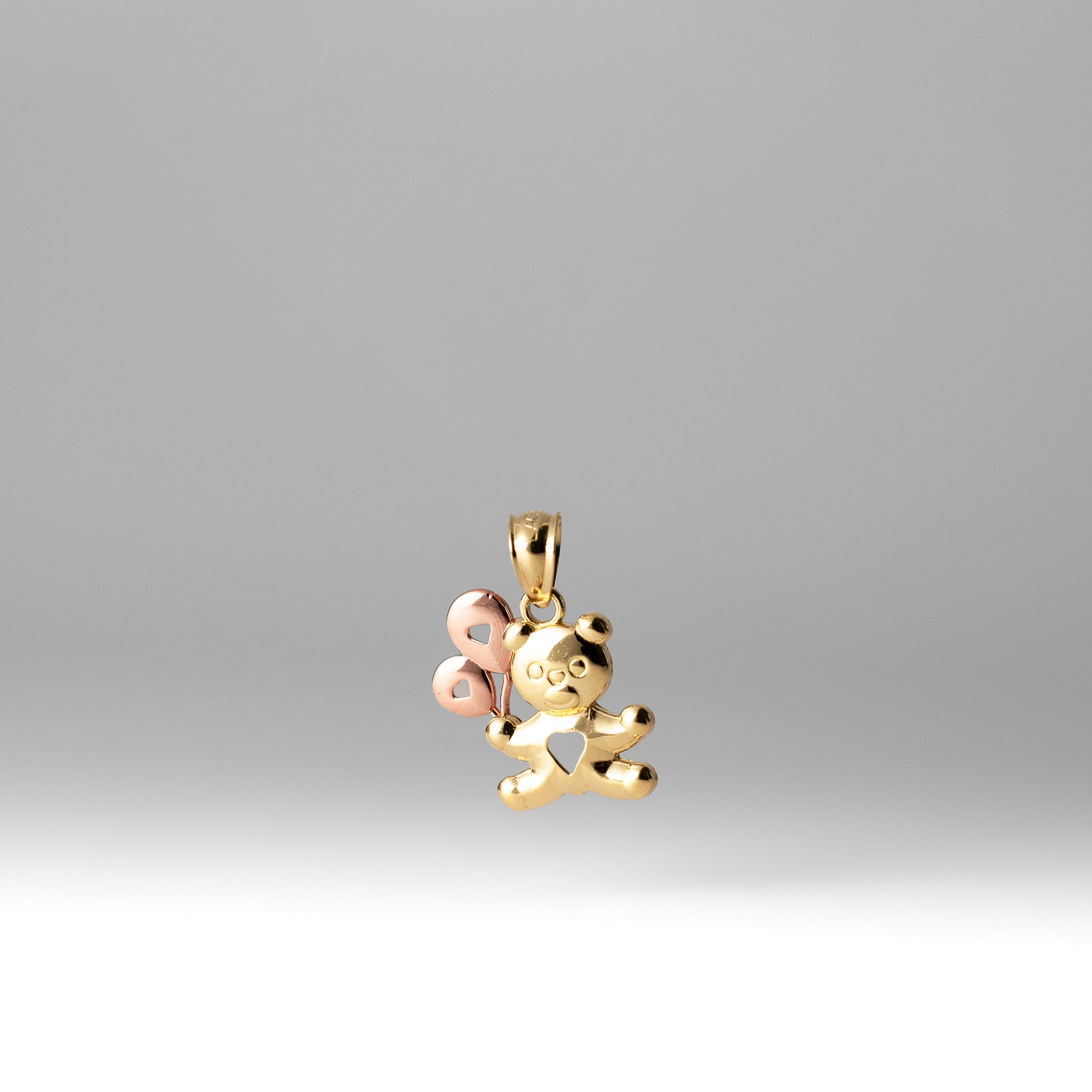 Gold Baby Bear with Balloon Pendant - Model 1653 - Charlie & Co. Jewelry