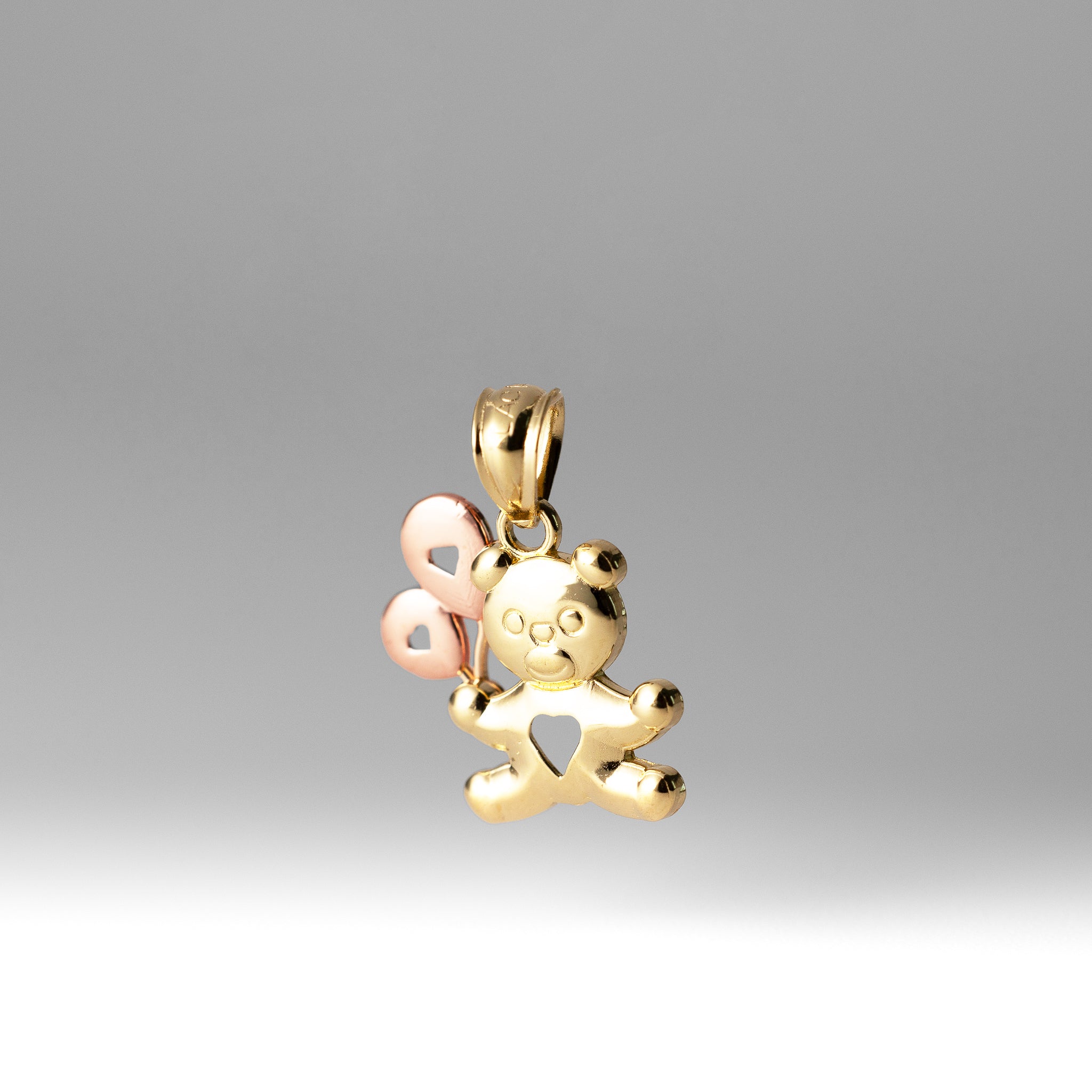 Gold Baby Bear with Balloon Pendant - Model 1653 - Charlie & Co. Jewelry
