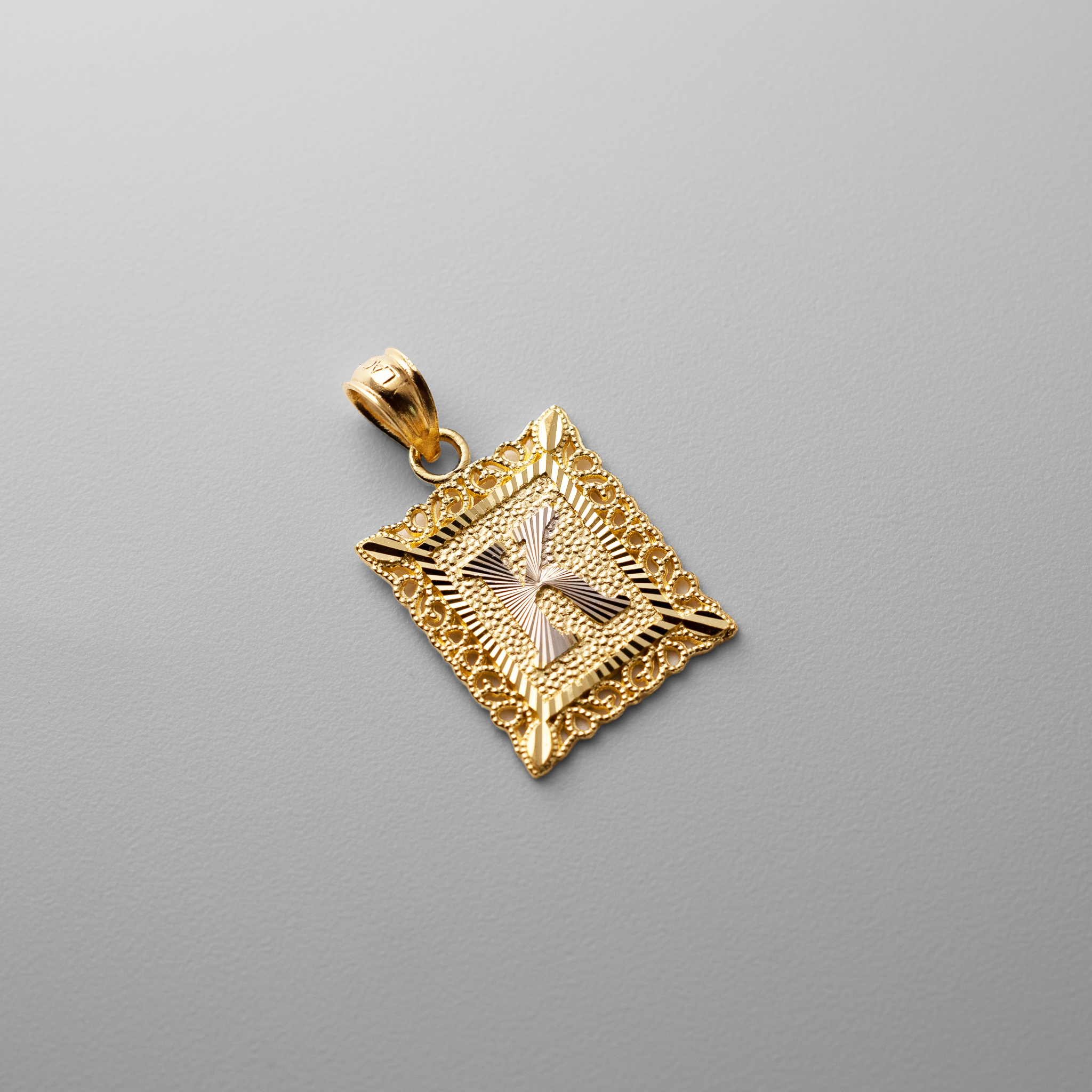 Gold Letter K Filigree Pendants | A-Z Gold Pendants - Charlie & Co. Jewelry