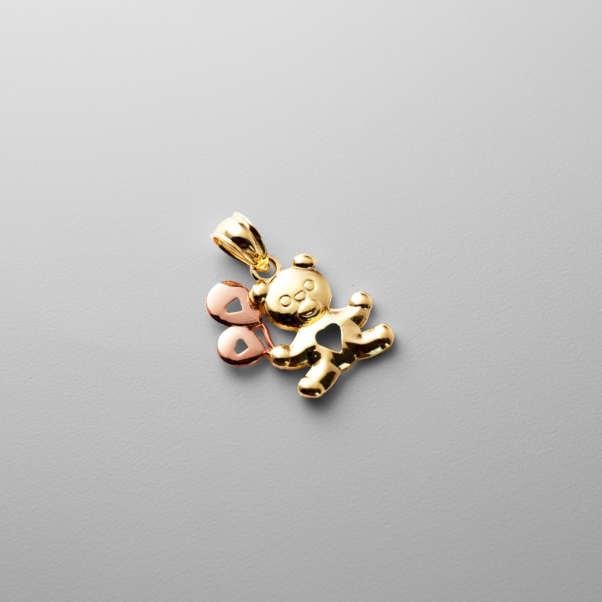 Gold Baby Bear with Balloon Pendant - Model 1653 - Charlie & Co. Jewelry