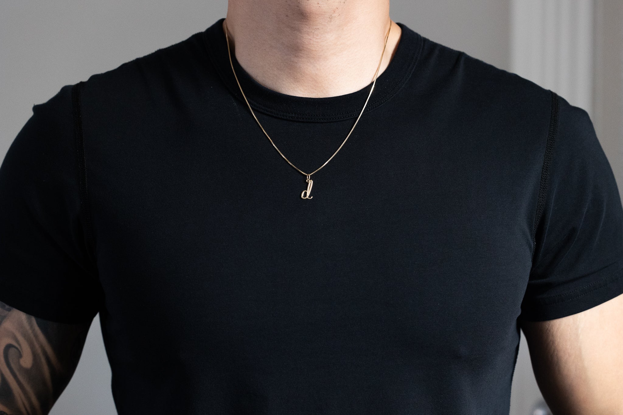 Gold Lowercase Initial "d" Pendant - Model YC1060 - Charlie & Co. Jewelry