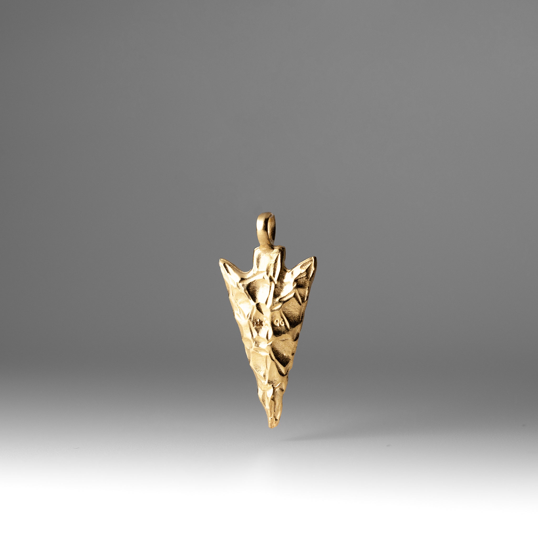 Gold Large 3-D Arrowhead Pendant - Model A0932 - Charlie & Co. Jewelry