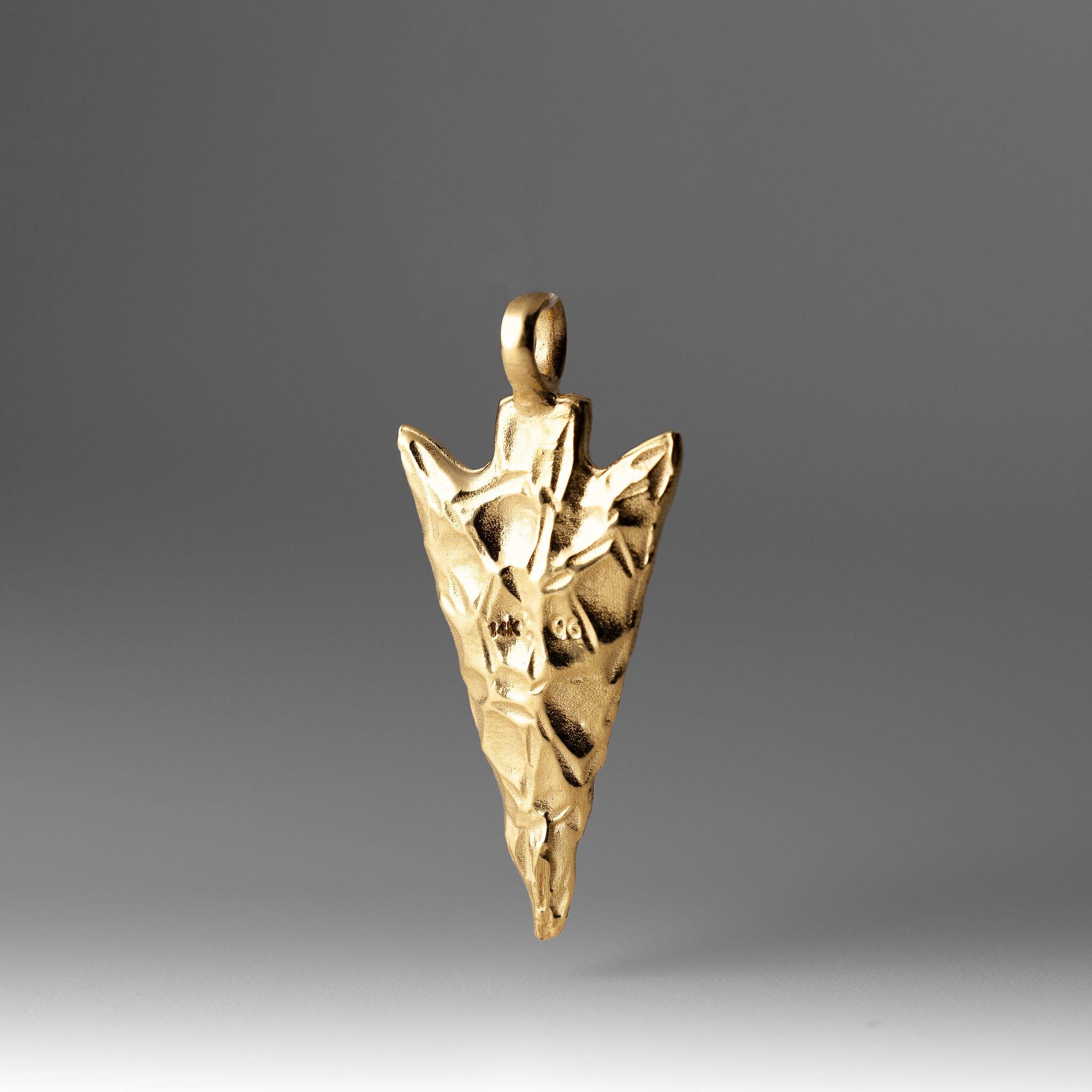 Gold Large 3-D Arrowhead Pendant - Model A0932 - Charlie & Co. Jewelry
