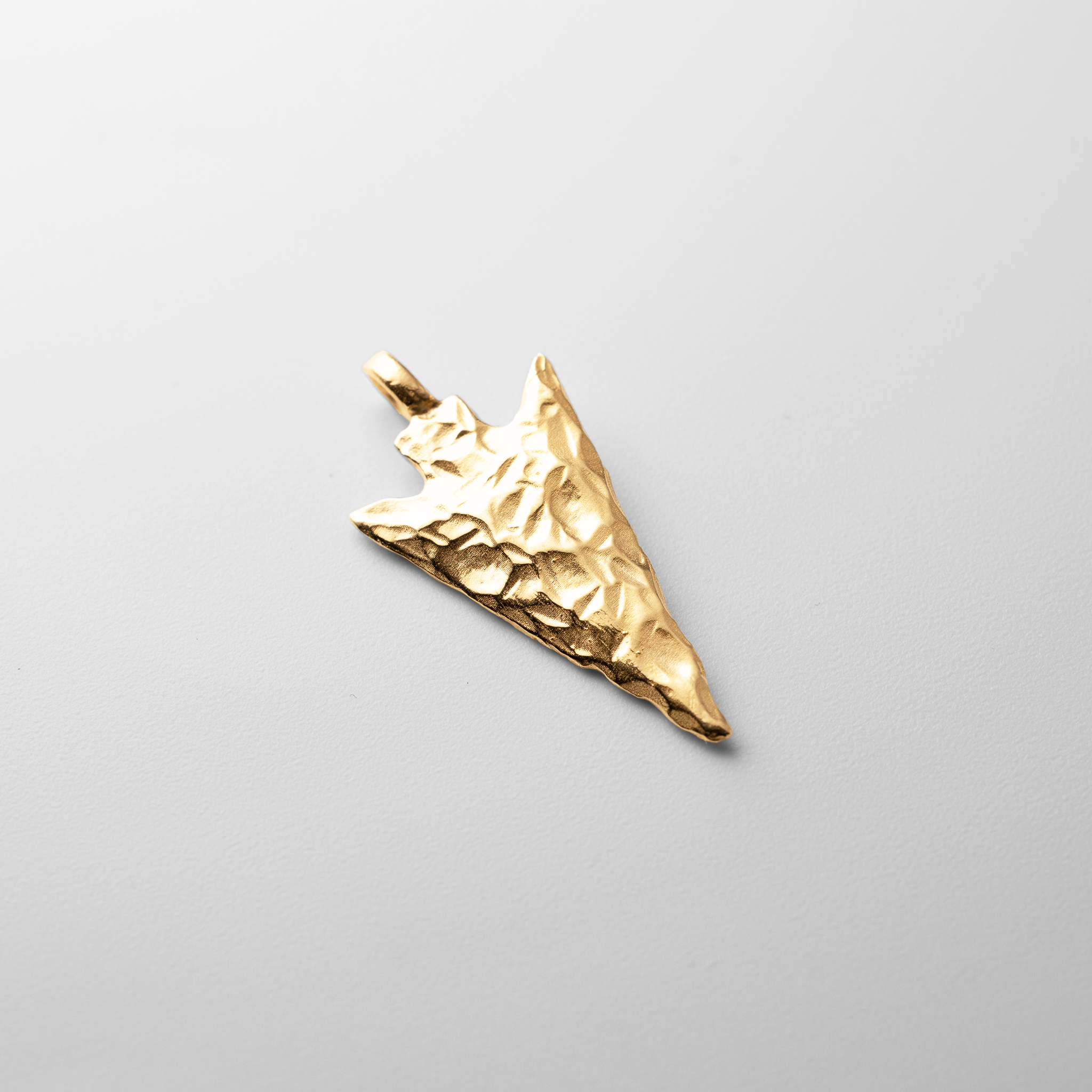 Gold Large 3-D Arrowhead Pendant - Model A0932 - Charlie & Co. Jewelry