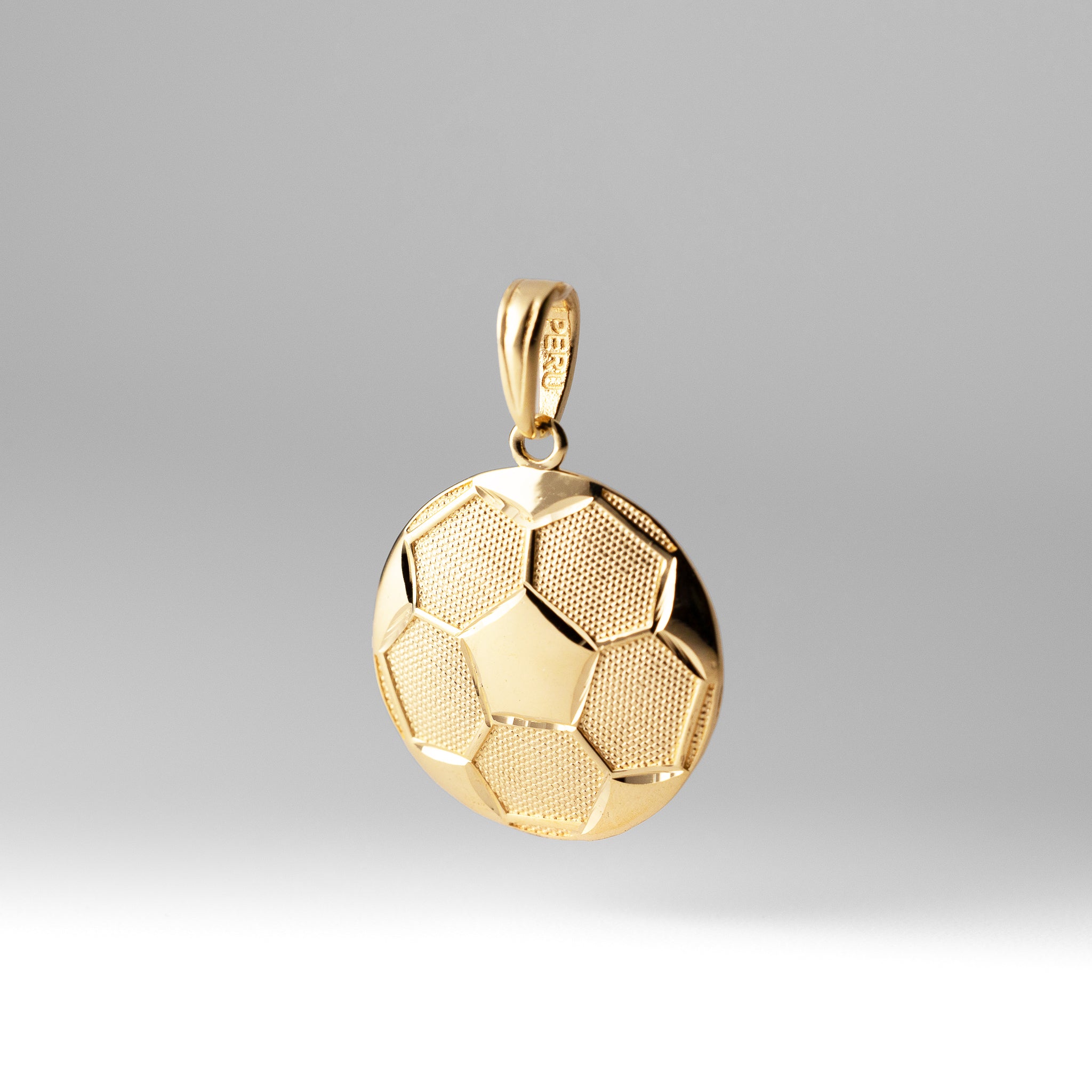 Gold Textured Soccer Ball Pendant - Model C4631 - Charlie & Co. Jewelry