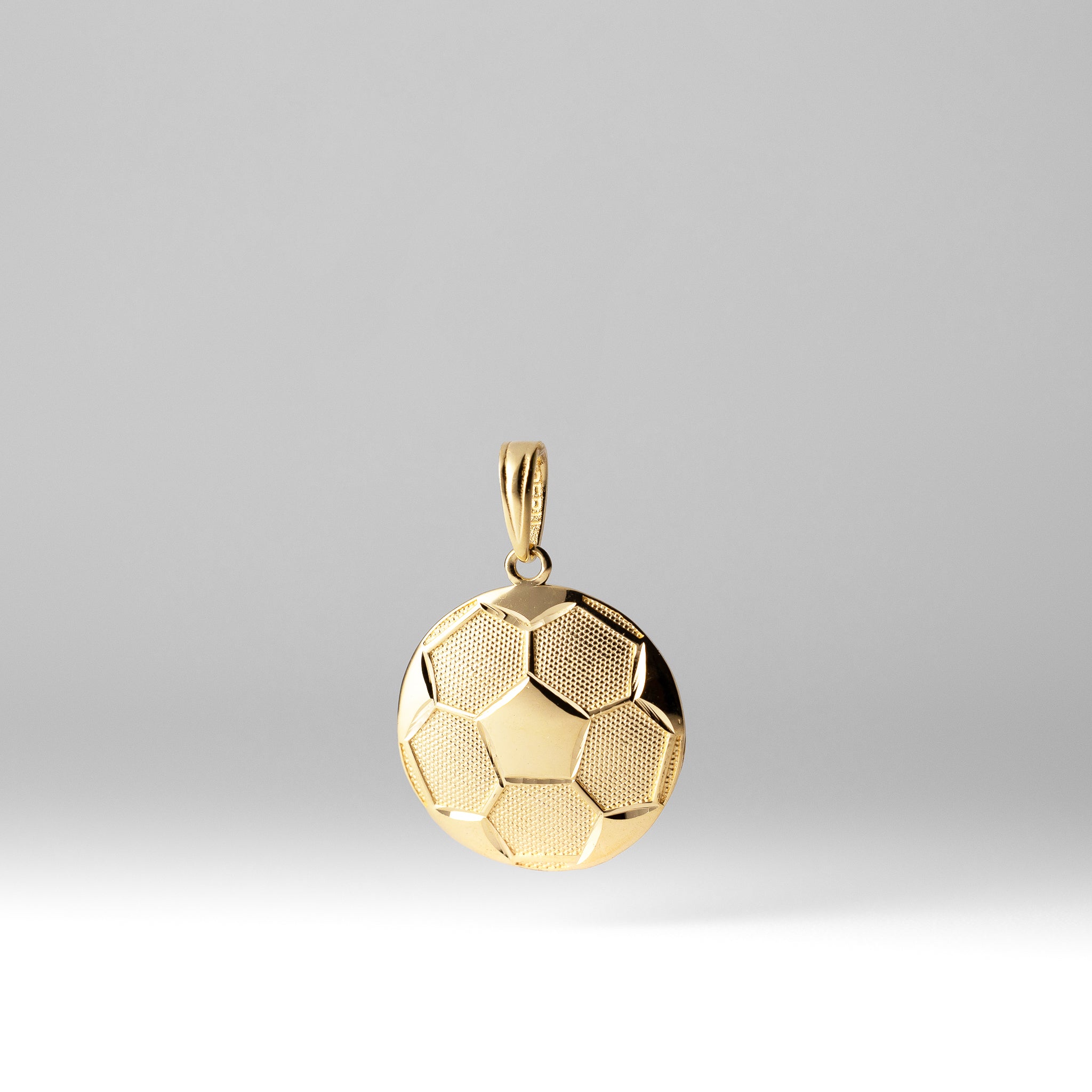 Gold Textured Soccer Ball Pendant - Model C4631 - Charlie & Co. Jewelry