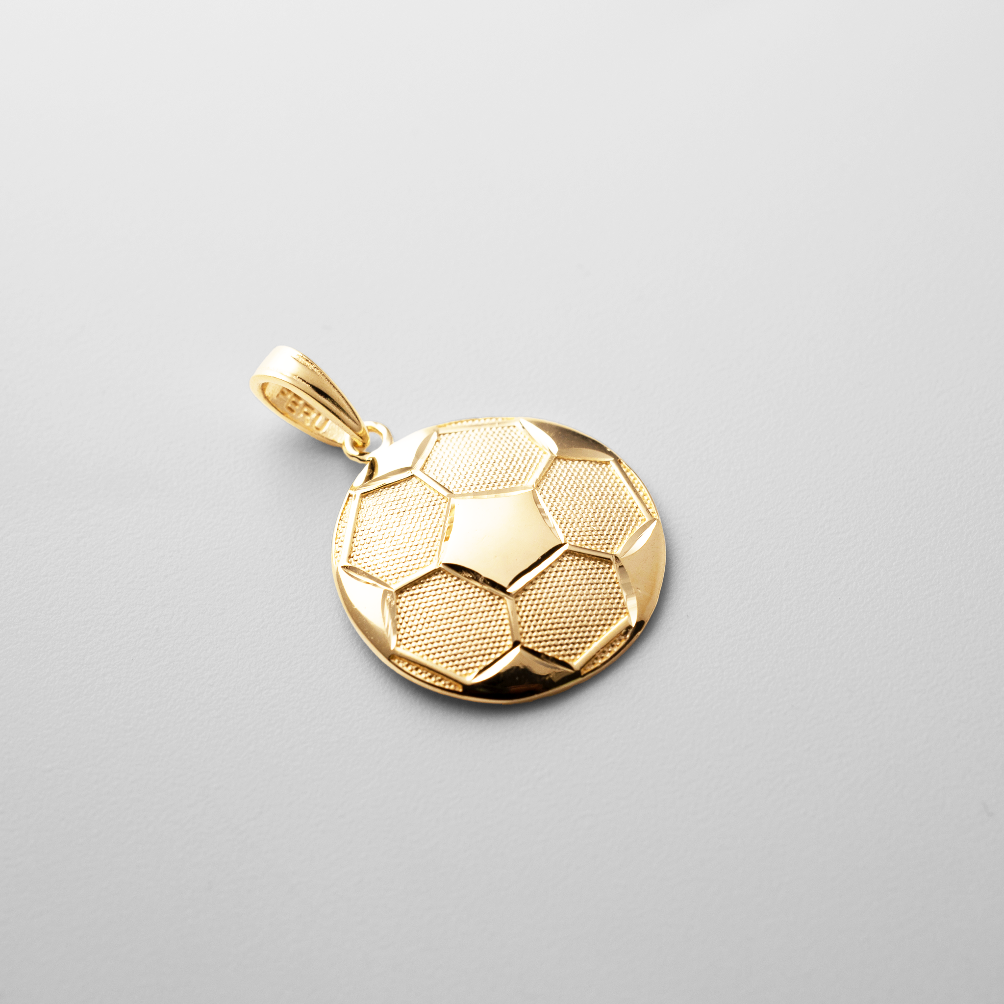 Gold Textured Soccer Ball Pendant - Model C4631 - Charlie & Co. Jewelry