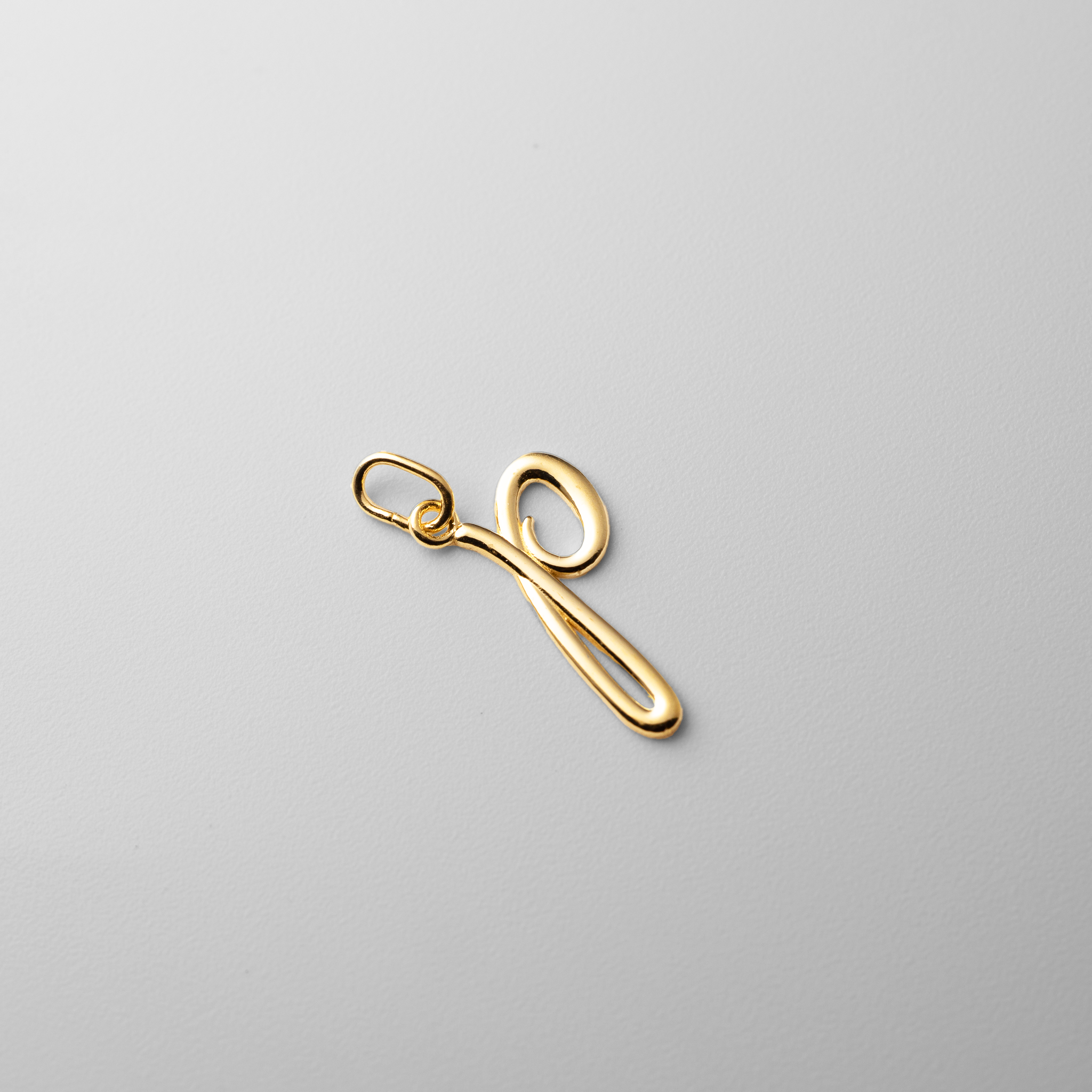 Gold Lowercase Initial "p" Pendant - Model YC1060 - Charlie & Co. Jewelry