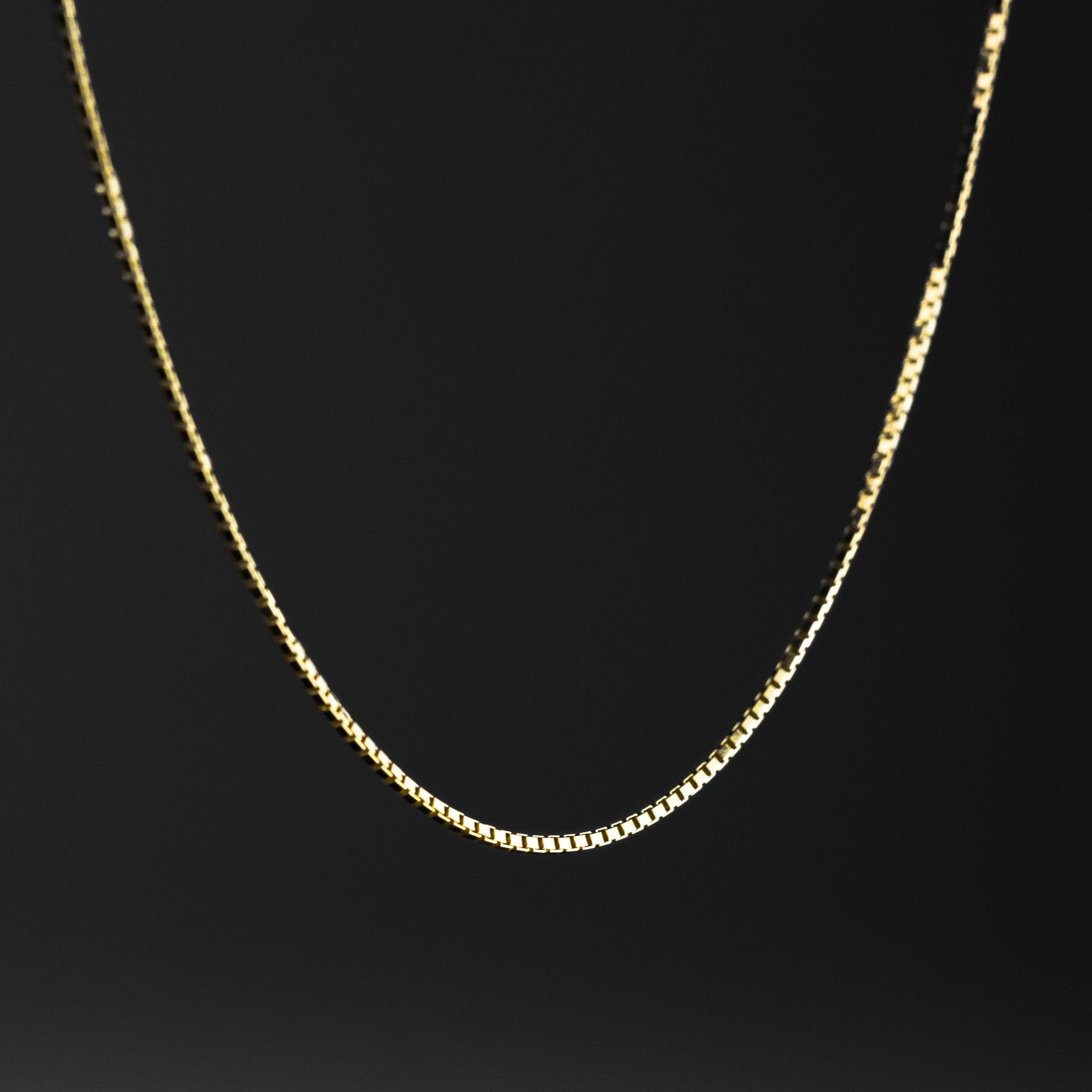 0.8mm Gold Box Chain Necklace - Model 0256 - Charlie & Co. Jewelry