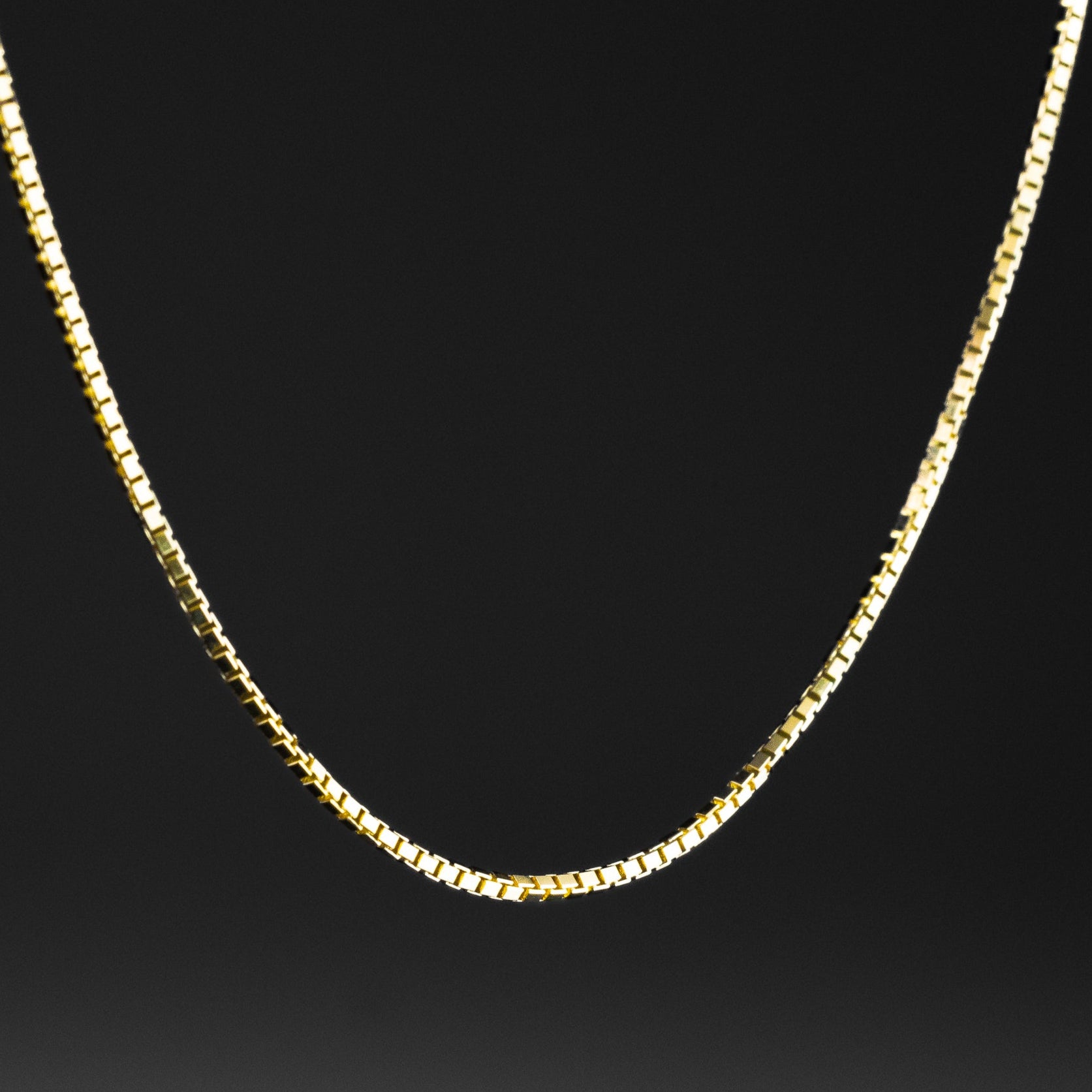 1mm Gold Box Chain - Model 0255 - Charlie & Co. Jewelry