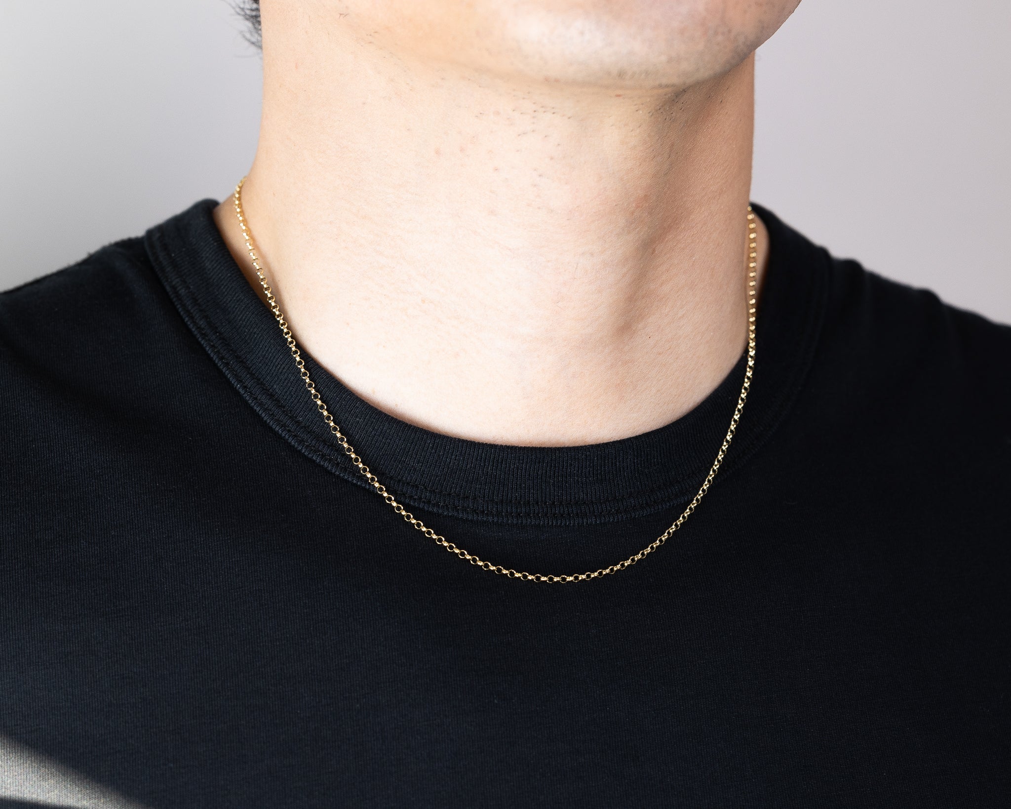 2.1mm Gold Round Rolo Cable Chain - Model 0225 - Charlie & Co. Jewelry