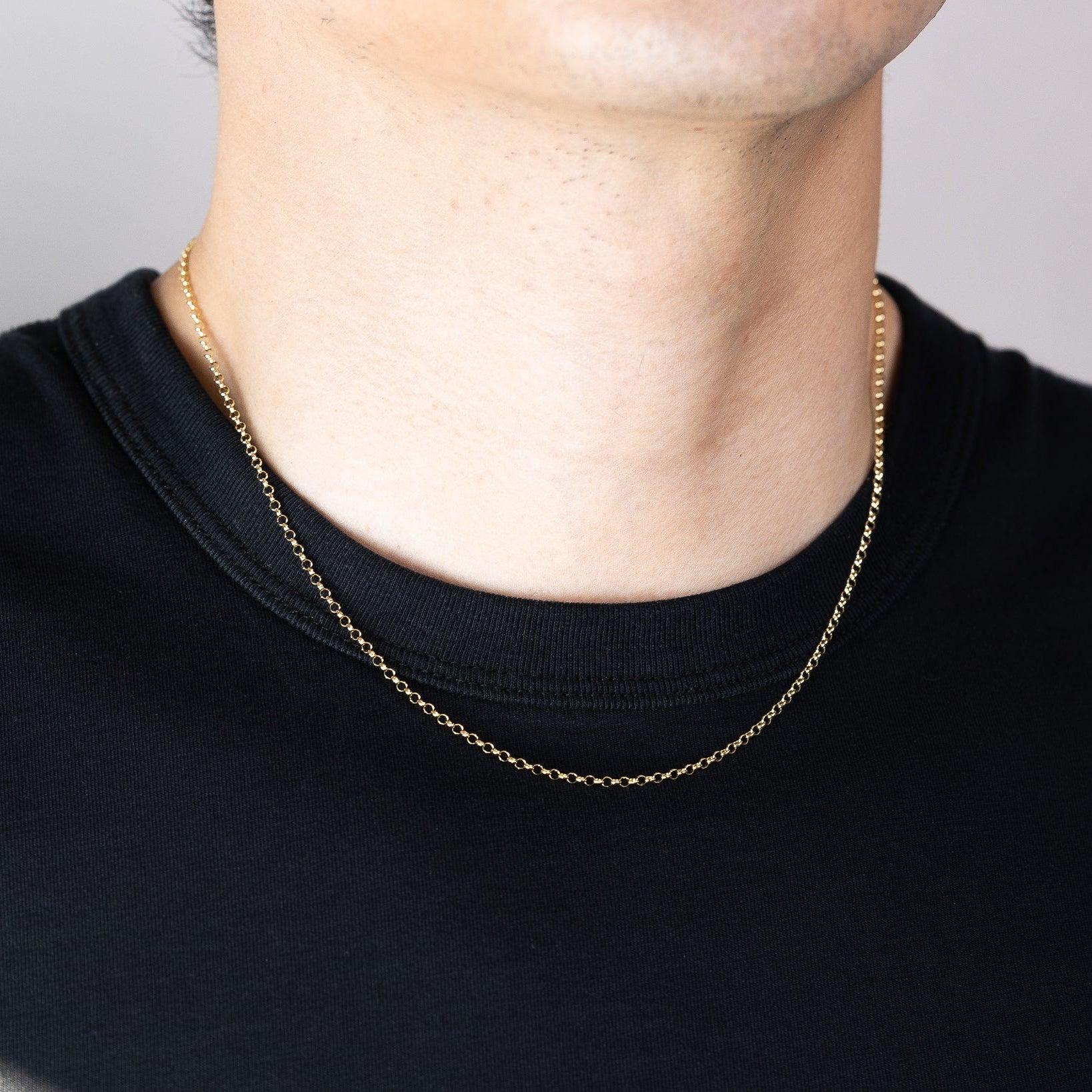 2.1mm Gold Round Rolo Cable Chain - Model 0225 - Charlie & Co. Jewelry