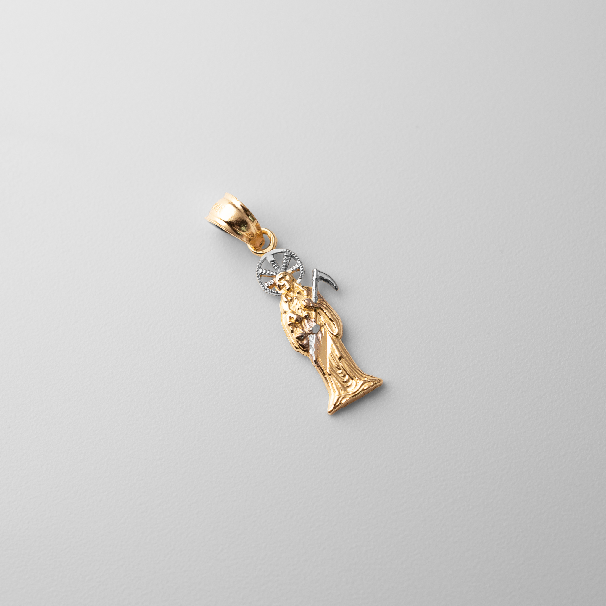 Gold Small Santa Muerte Devil Pendant - Model 99 - Charlie & Co. Jewelry