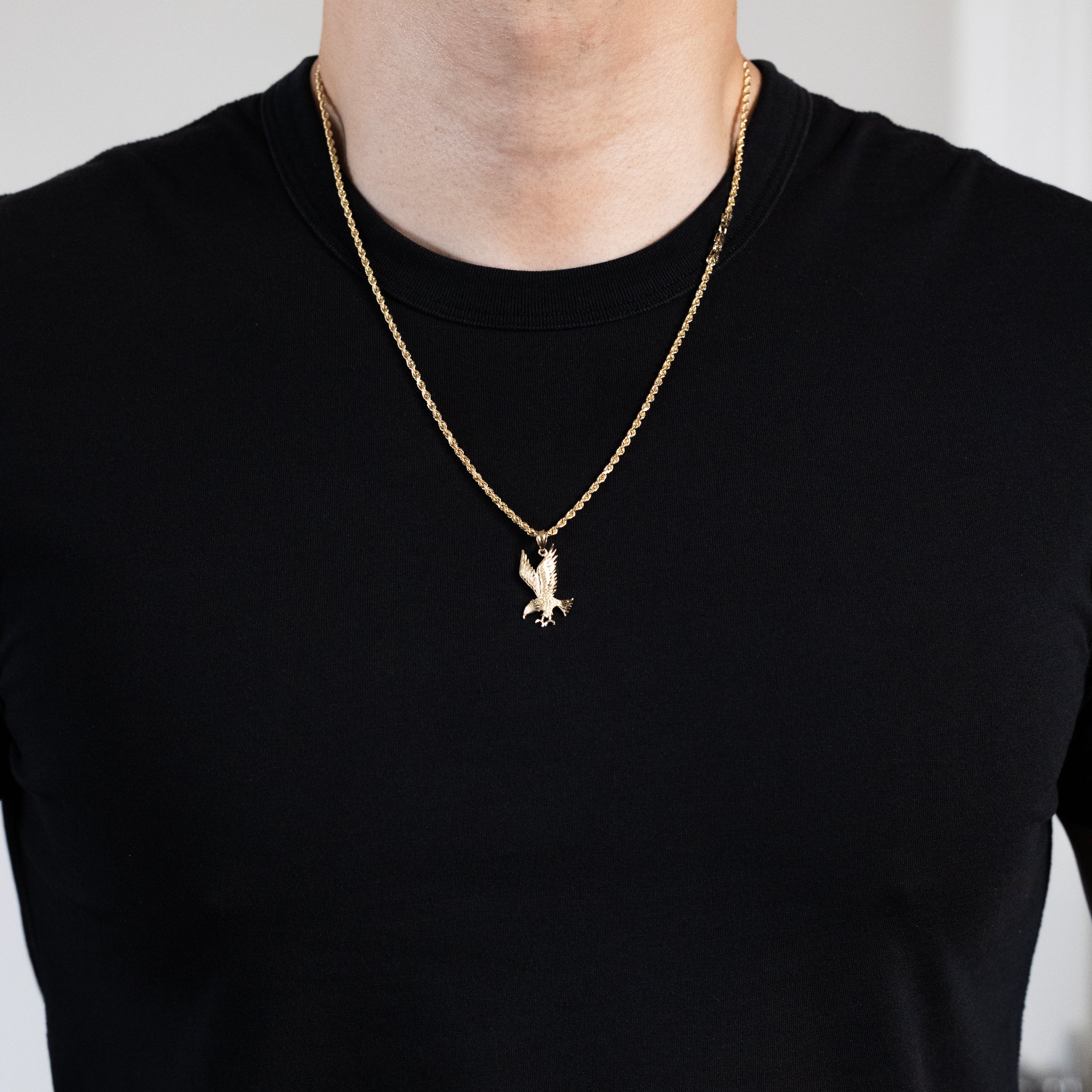 Gold Large Eagle Pendant - Model K6003 - Charlie & Co. Jewelry