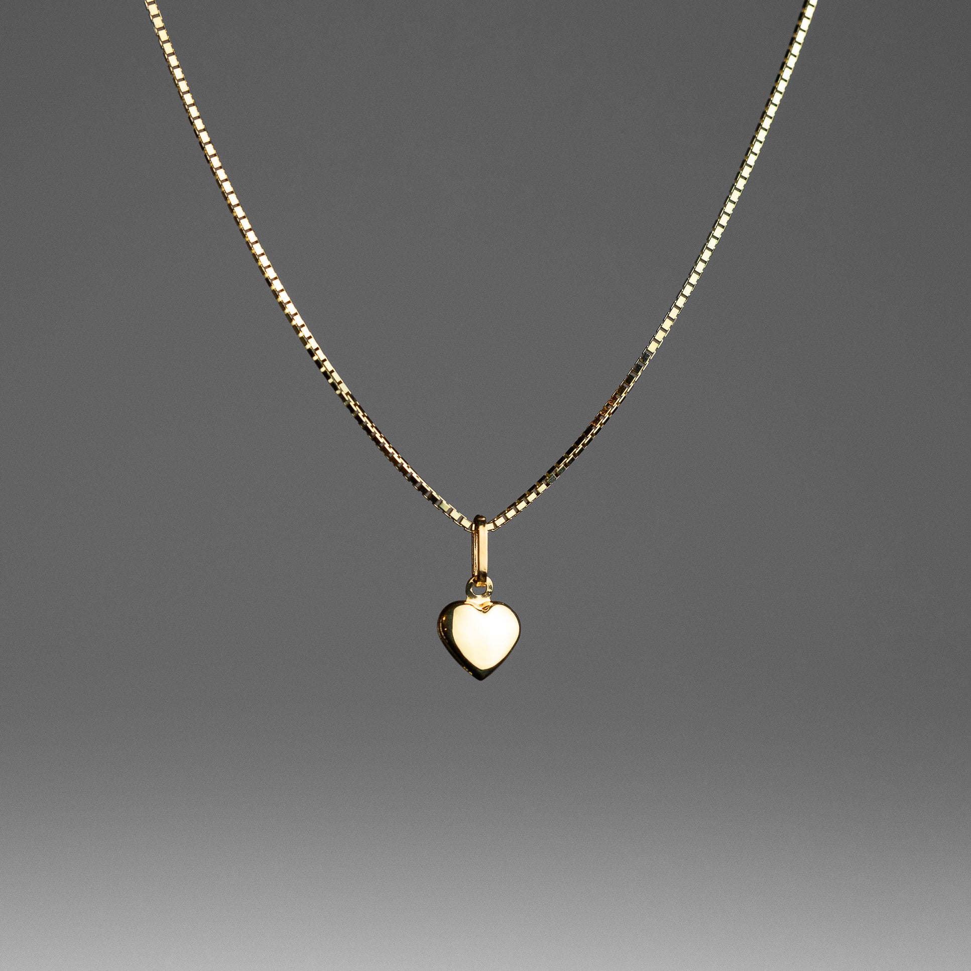 Gold 3D Puffed Heart Necklace Set For Her - Model YC1063 - Charlie & Co. Jewelry