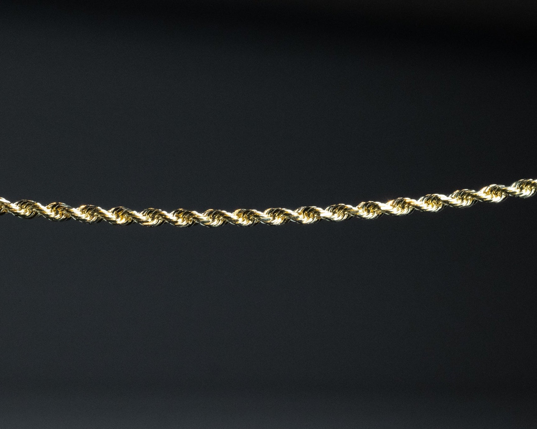 1.5mm Gold Diamond Cut Solid Rope Chain - Model 0390 - Charlie & Co. Jewelry