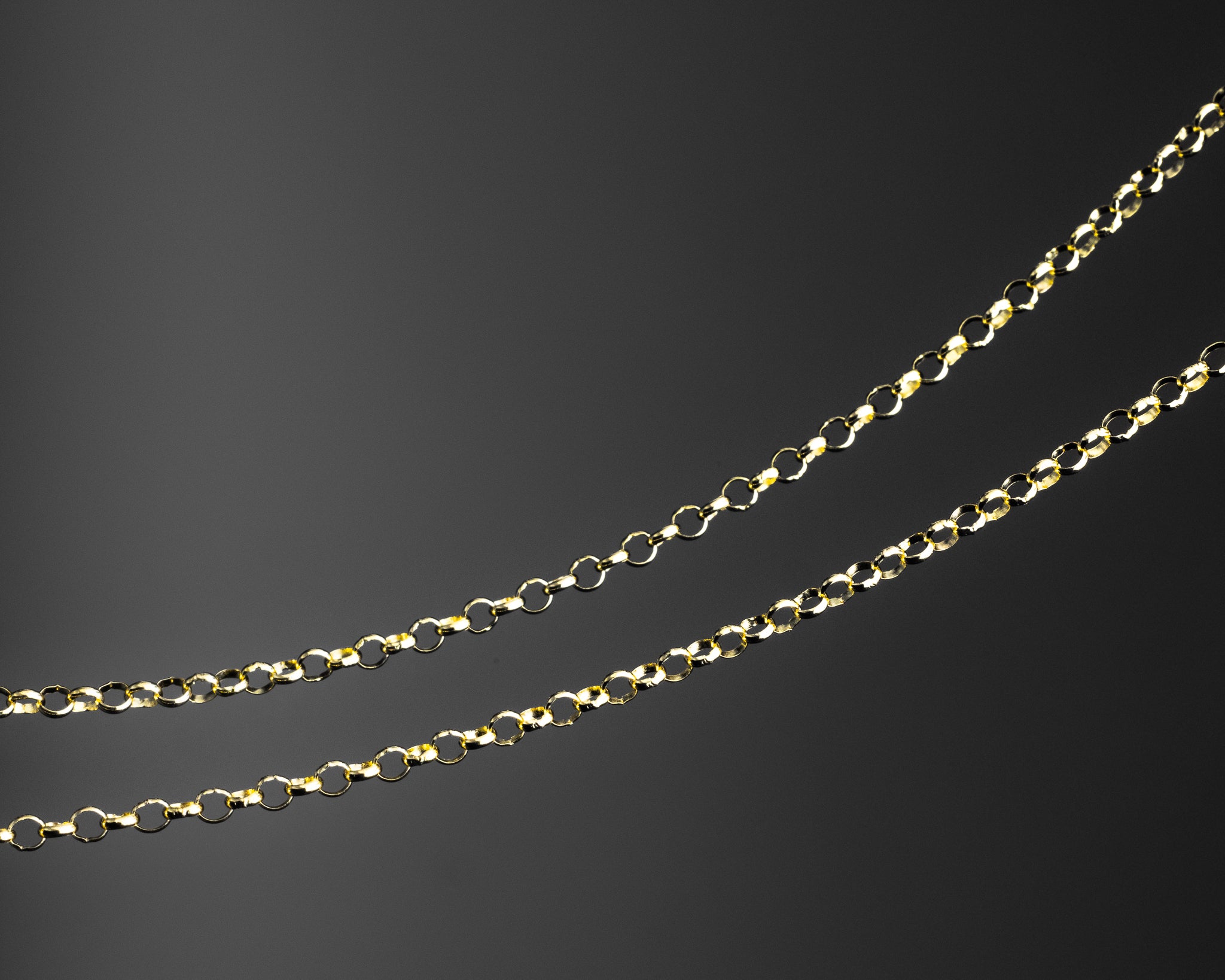 2.1mm Gold Round Rolo Cable Chain - Model 0225 - Charlie & Co. Jewelry