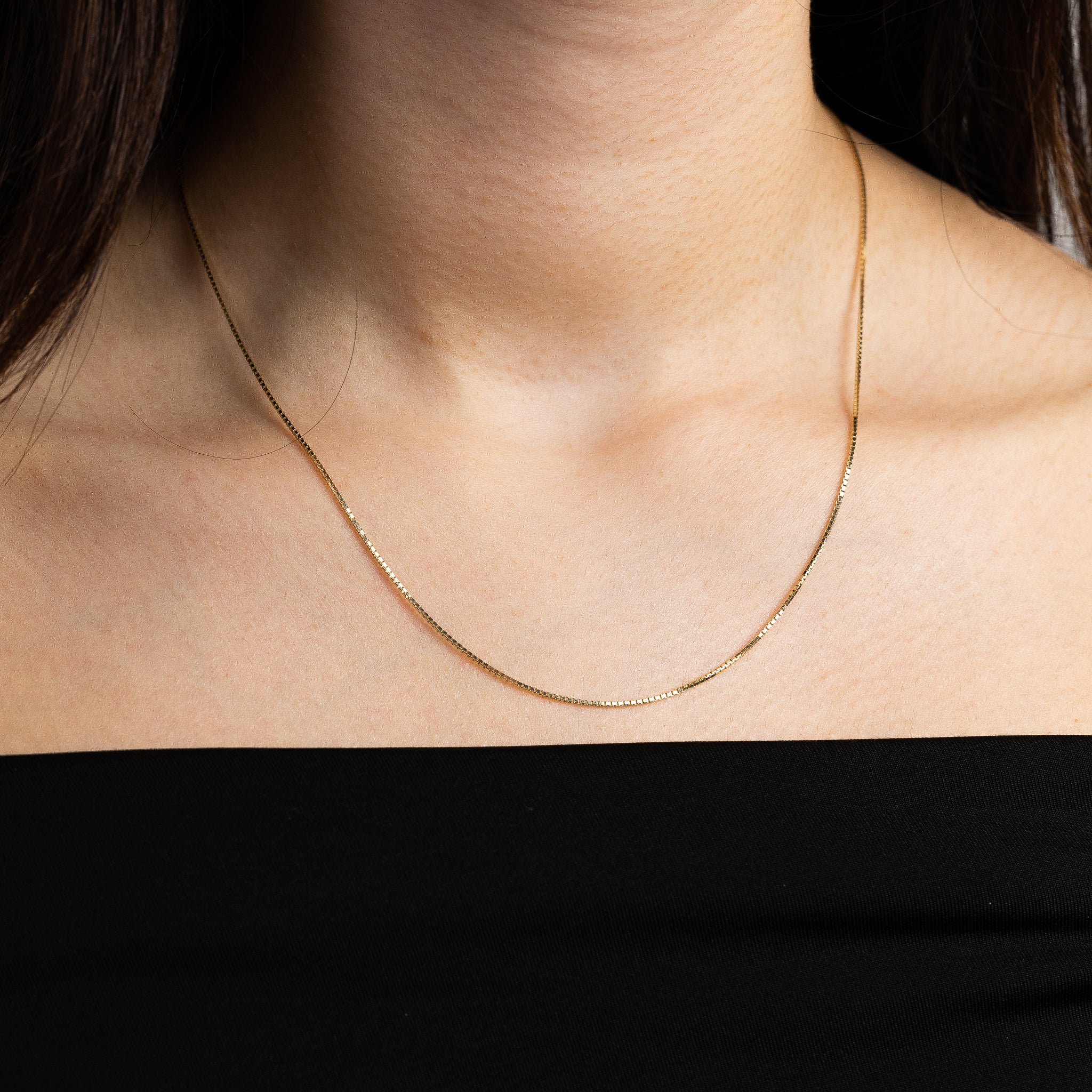 1mm Gold Box Chain - Model 0255 - Charlie & Co. Jewelry